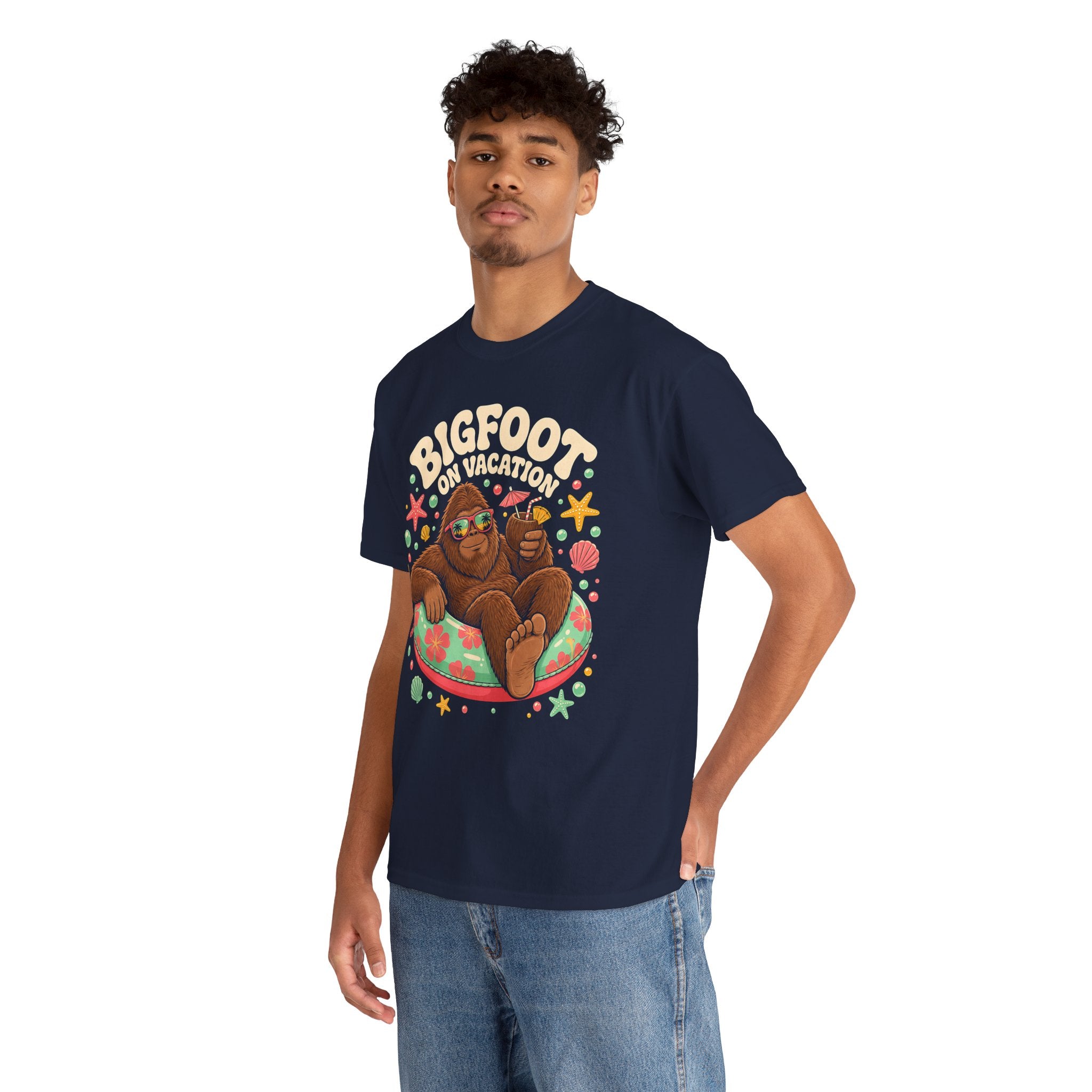 Bigfoot On Vacation T-Shirt – Fun Colorful Beach Graphic Tee