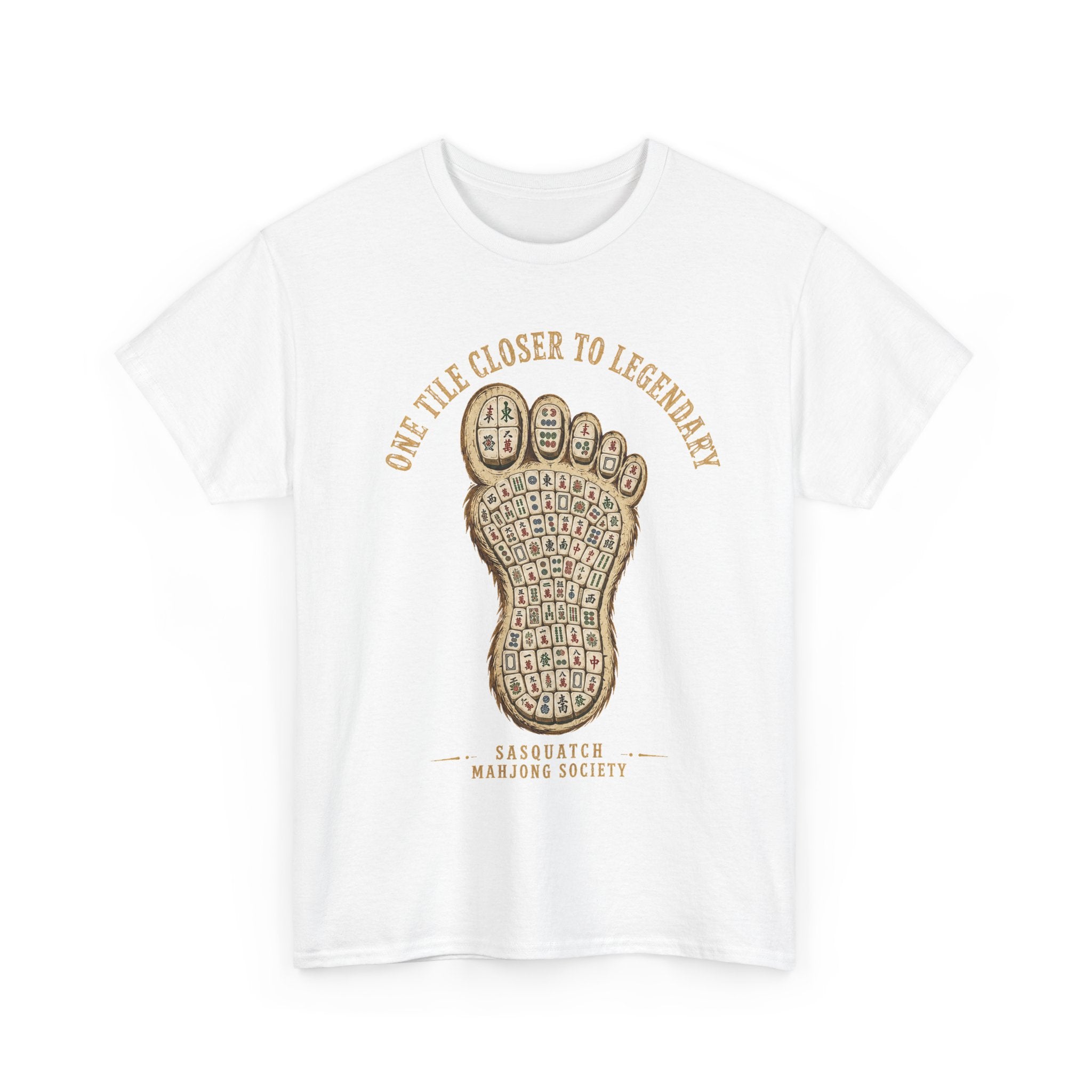 Squatch Footprint Tile - Vintage Bigfoot Mahjong T-Shirt