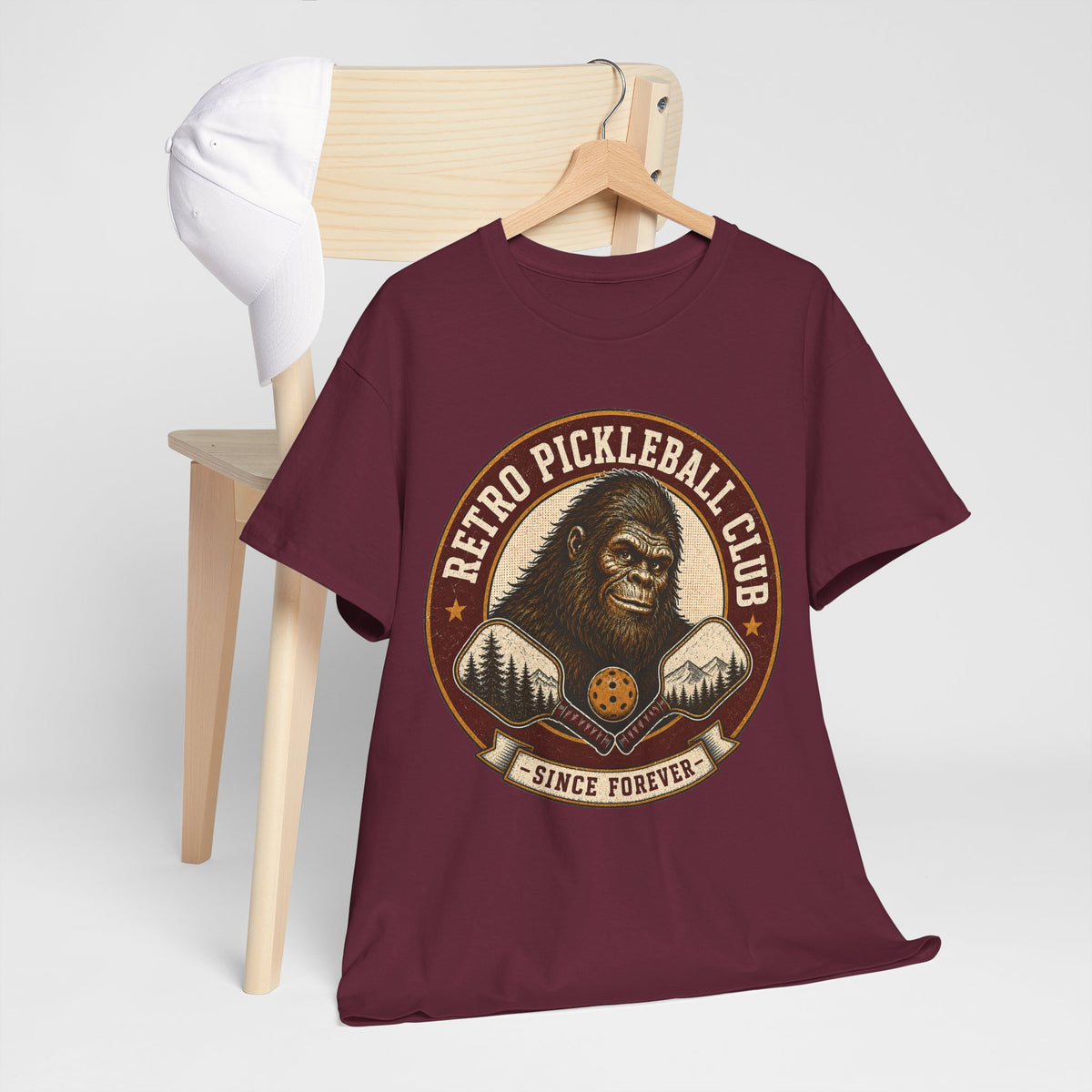 Retro Pickleball Club Bigfoot Emblem T-Shirt