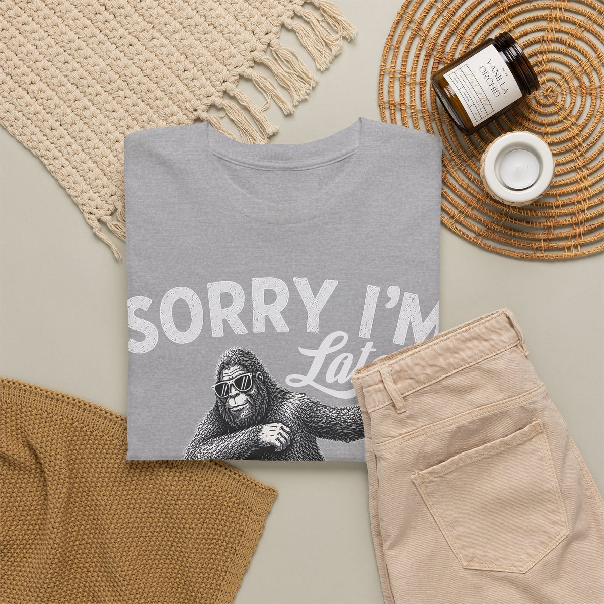 Sorry I'm Late Bigfoot T-Shirt – Wandering The Woods Vintage Sasquatch Tee