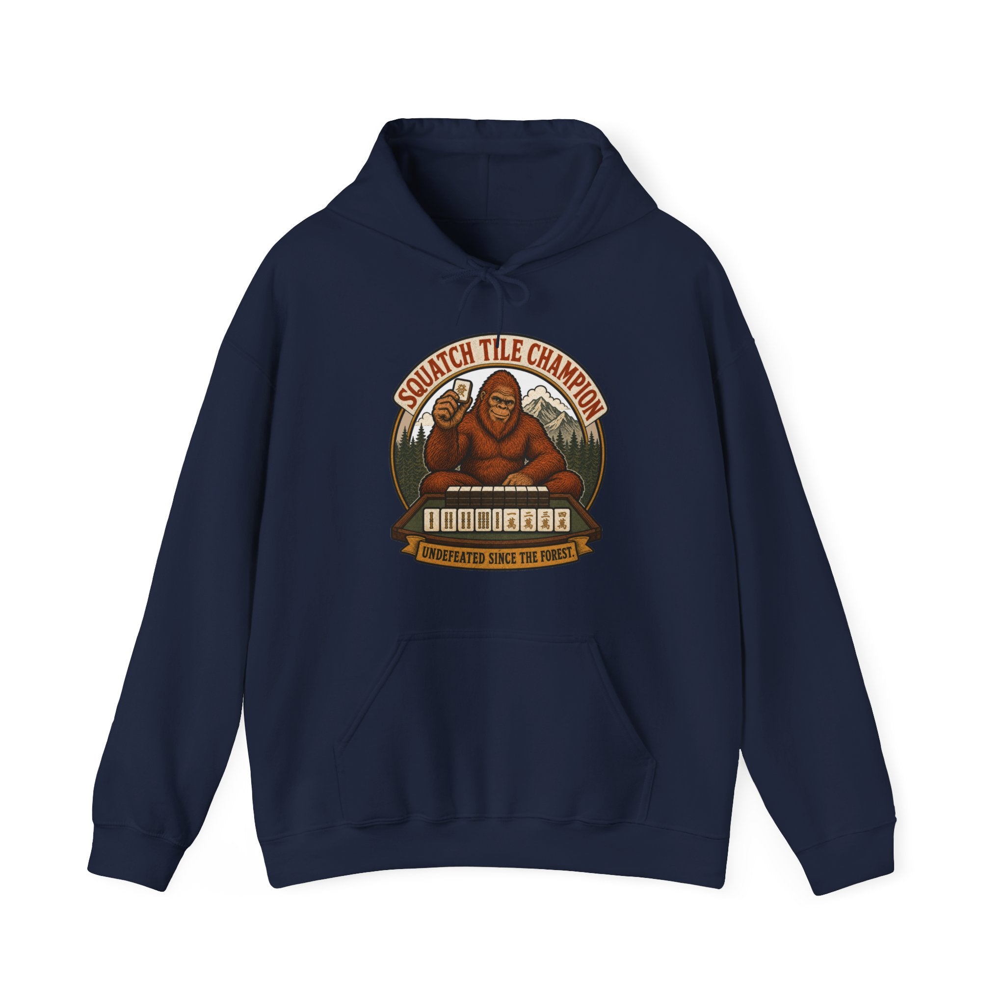 Squatch Tile Champion - Funny Bigfoot Mahjong Hoodie