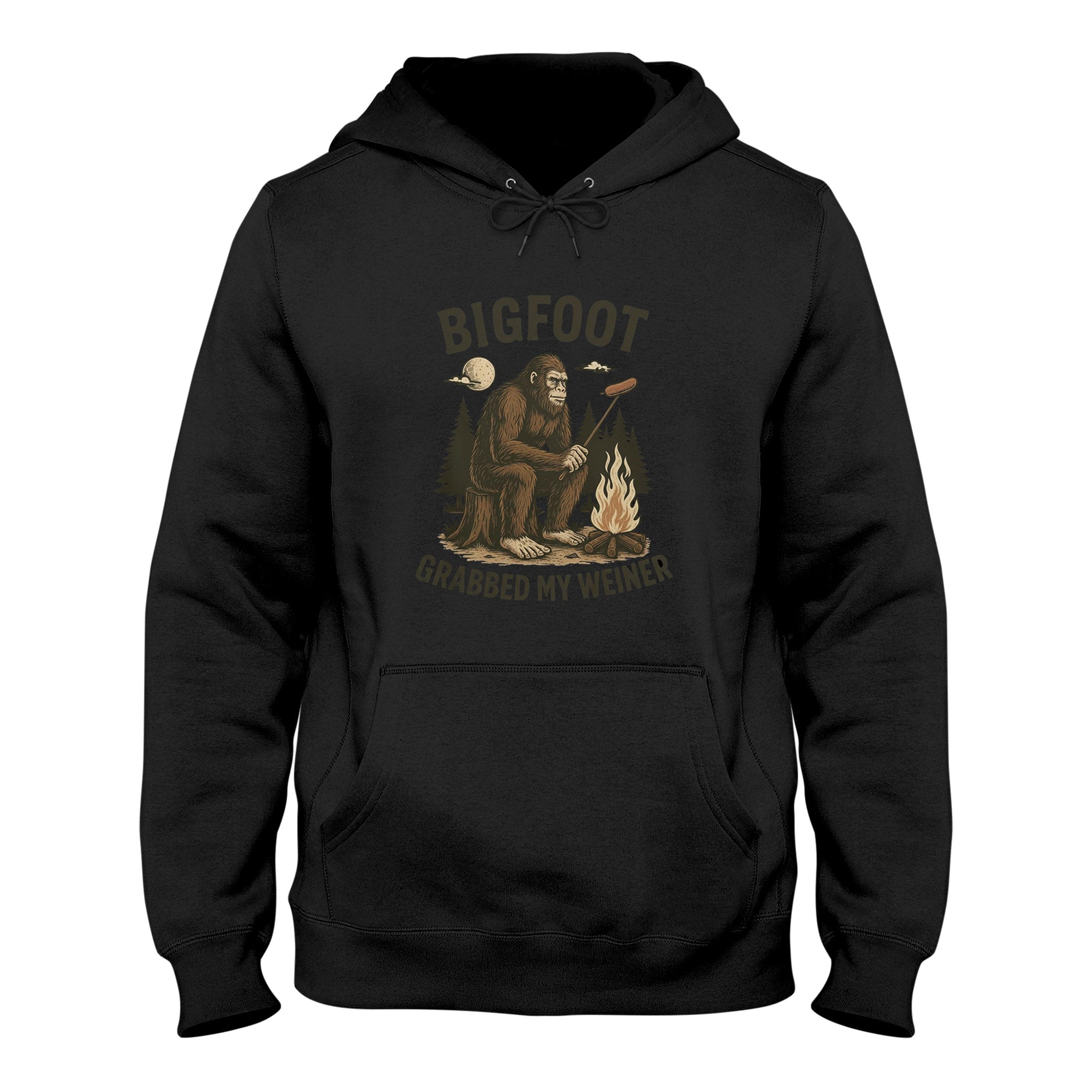 Bigfoot Camping Hoodie, Funny Sasquatch Campfire Graphic Hoodie, Unisex Hoodie, Outdoor Gift