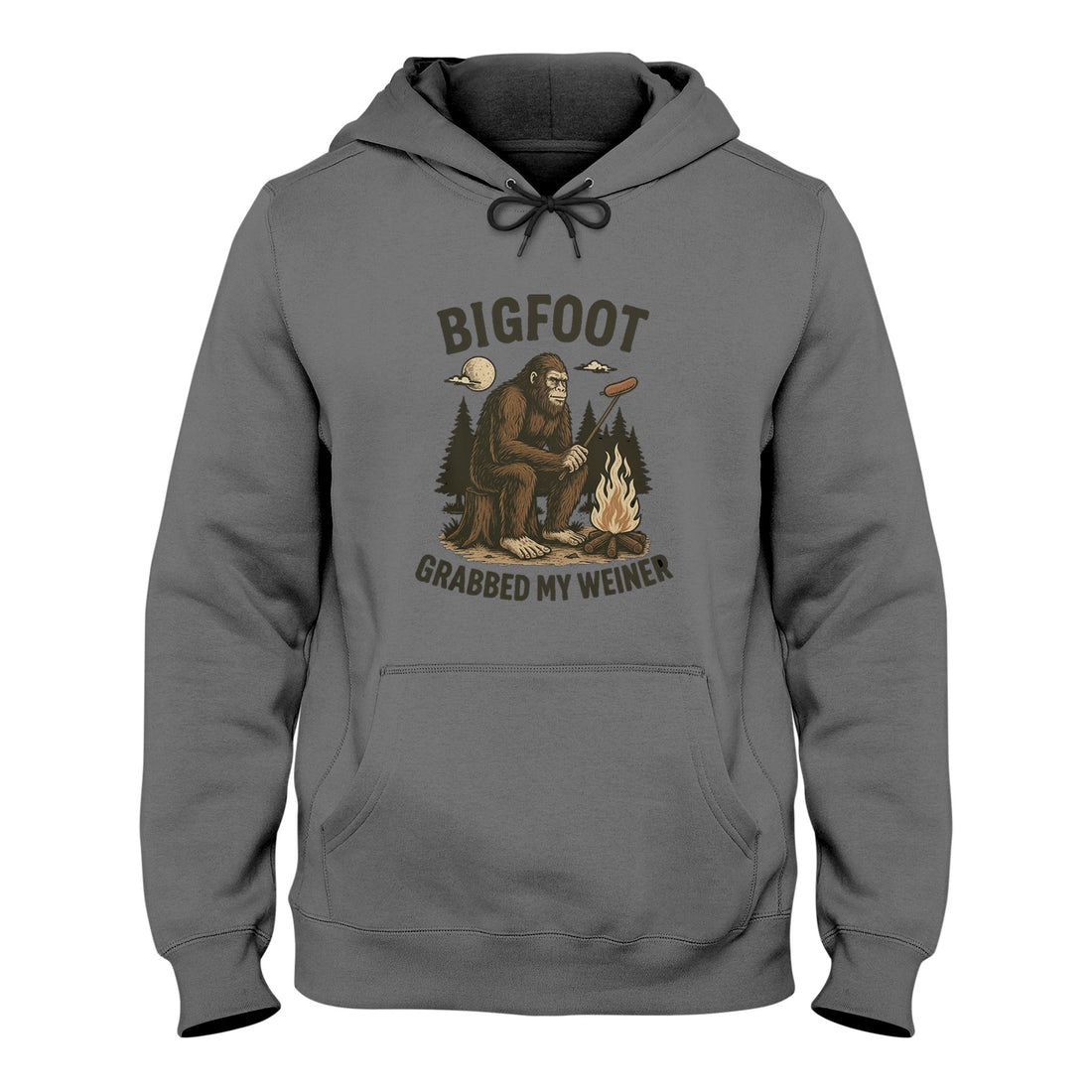 Bigfoot Camping Hoodie, Funny Sasquatch Campfire Graphic Hoodie, Unisex Hoodie, Outdoor Gift