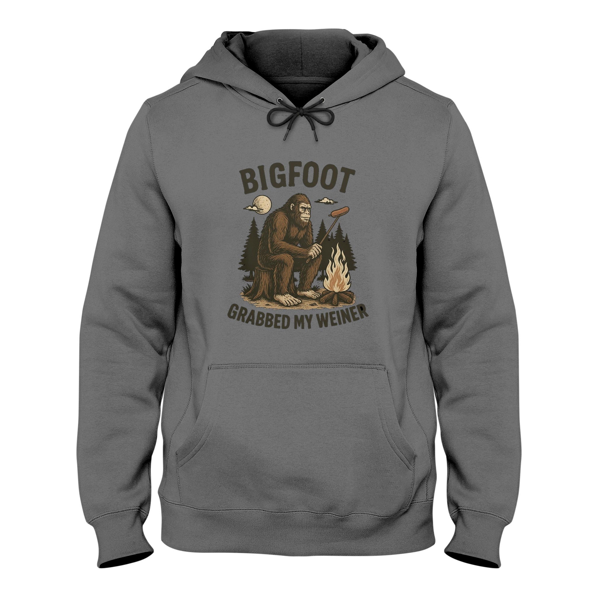 Bigfoot Camping Hoodie, Funny Sasquatch Campfire Graphic Hoodie, Unisex Hoodie, Outdoor Gift