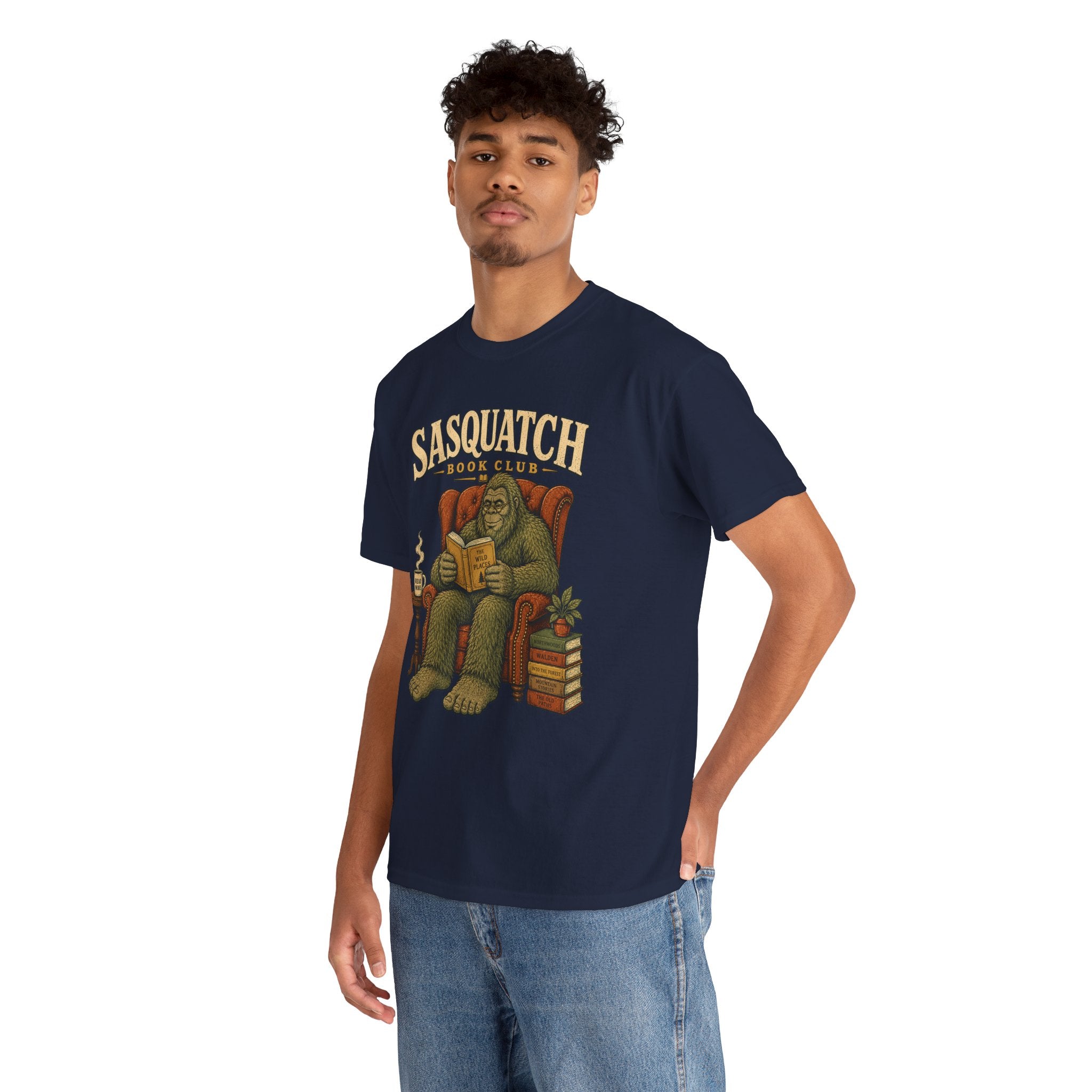 Sasquatch Book Club T-Shirt – Cozy Bigfoot Reading Graphic Tee