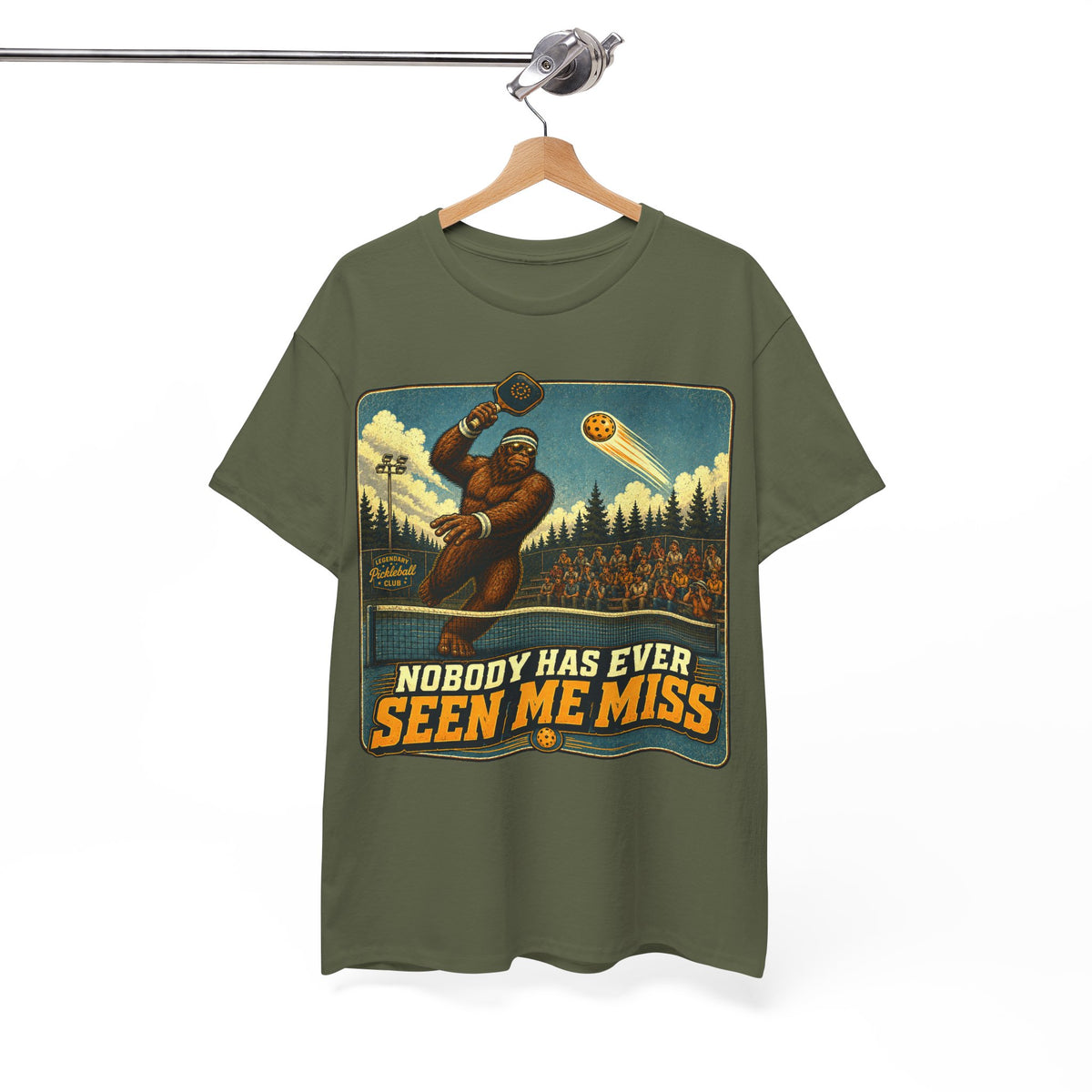 Nobody Has Ever Seen Me Miss Bigfoot Pickleball T-Shirt