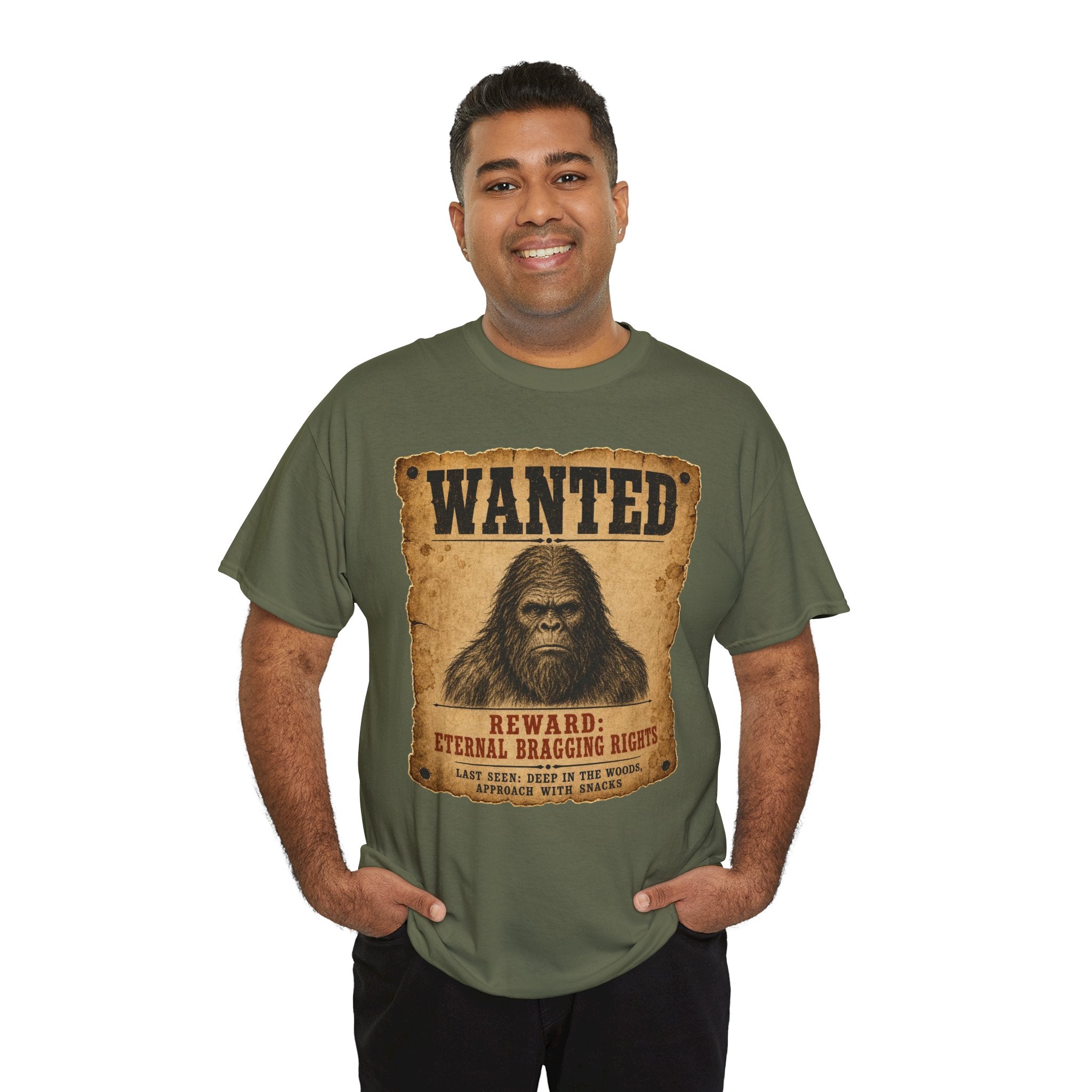 Wanted Bigfoot T-Shirt – Old West Reward Poster Graphic Tee