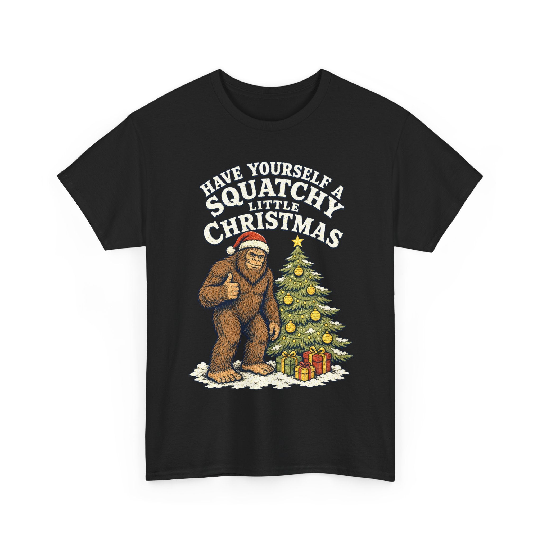 Squatchy Little Christmas T-Shirt – Funny Bigfoot Holiday Graphic Tee