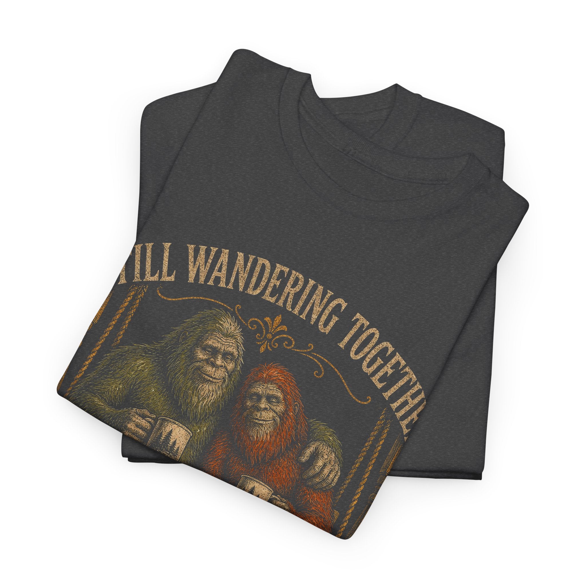 Bigfoot Couple Anniversary T-Shirt – Still Wandering Together Vintage Tee
