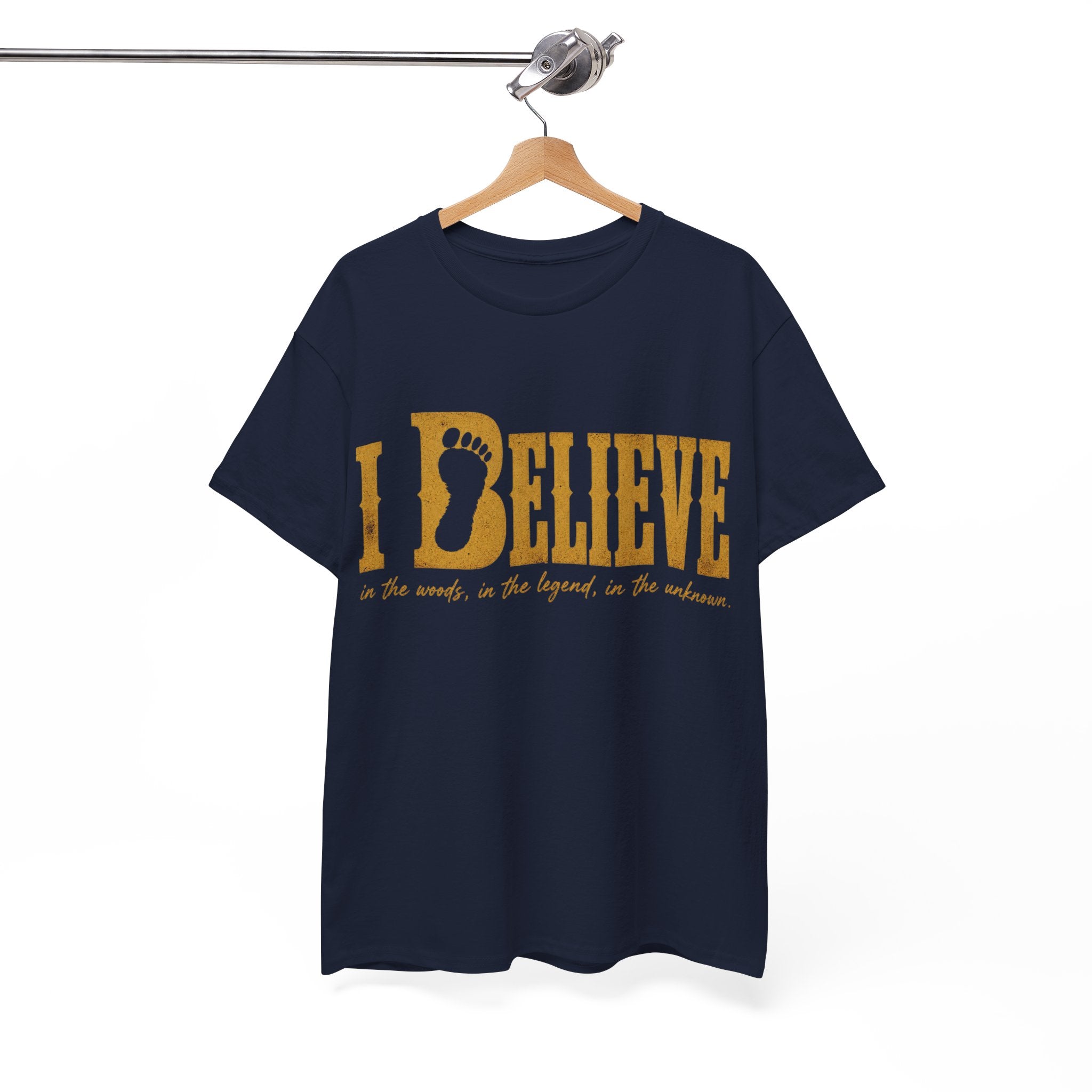 Bigfoot Footprint Typography T-Shirt – I Believe Graphic Tee