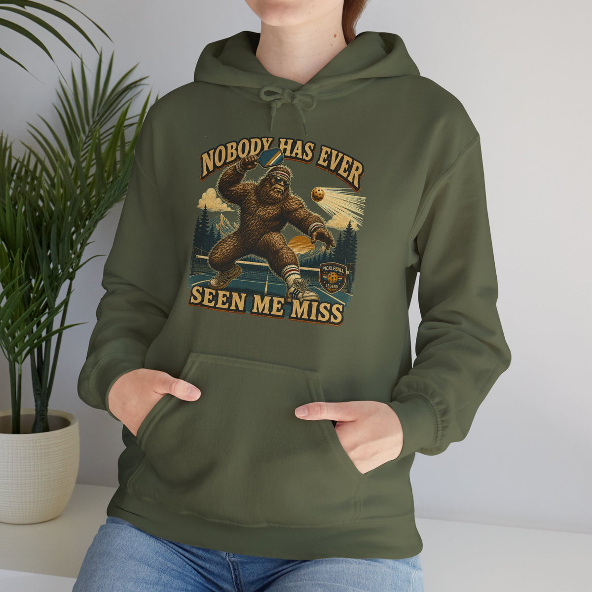 Nobody Has Ever Seen Me Miss Bigfoot Pickleball Hoodie