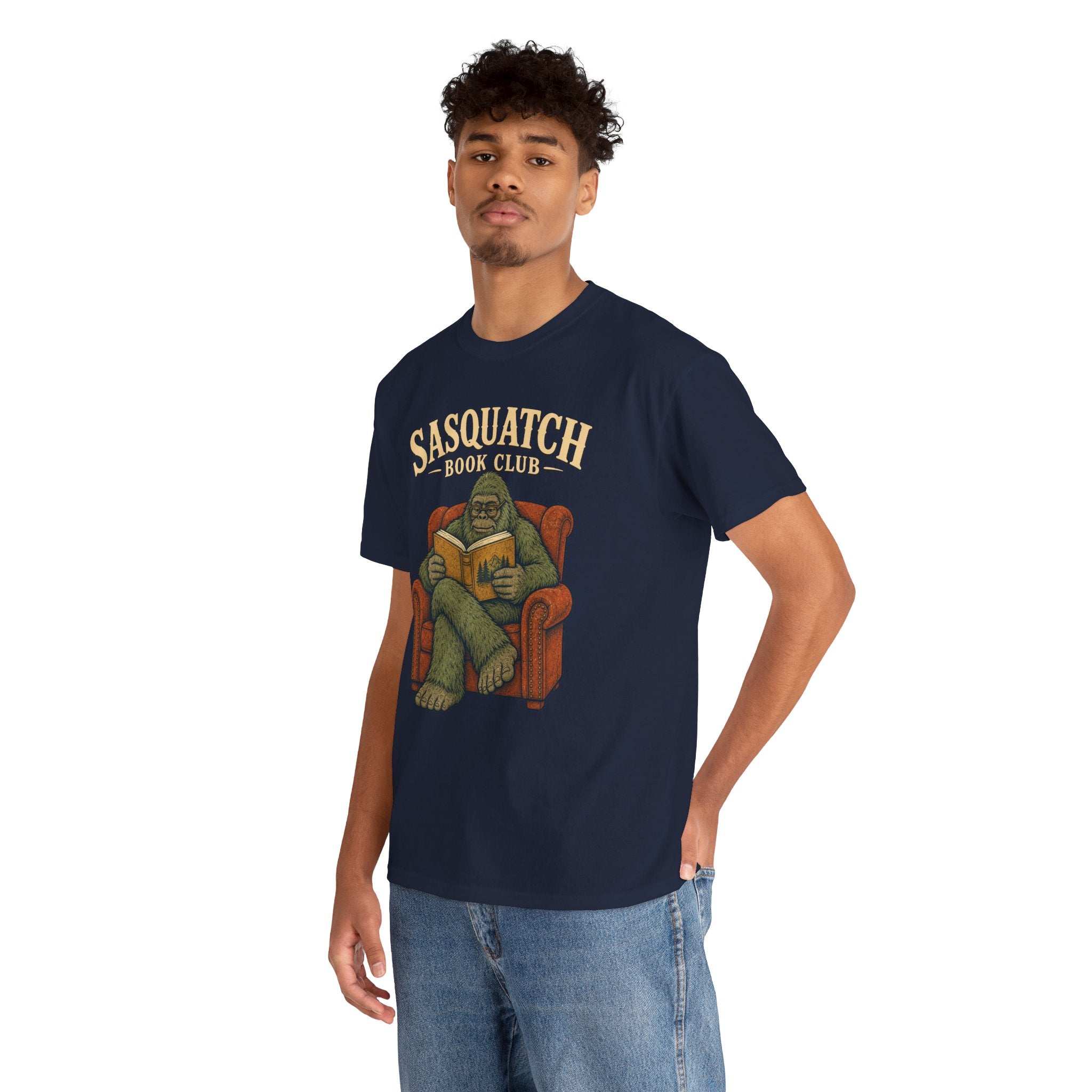 Sasquatch Book Club T-Shirt – Cozy Bigfoot Reading Graphic Tee