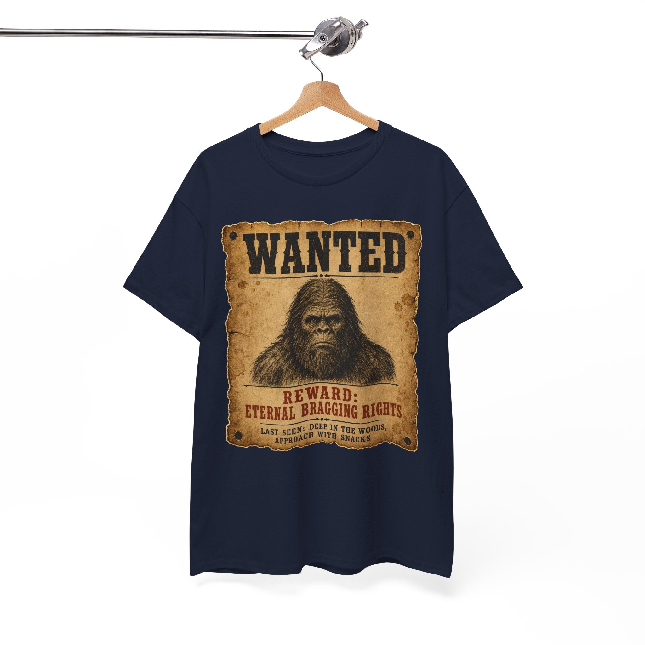Wanted Bigfoot T-Shirt – Old West Reward Poster Graphic Tee