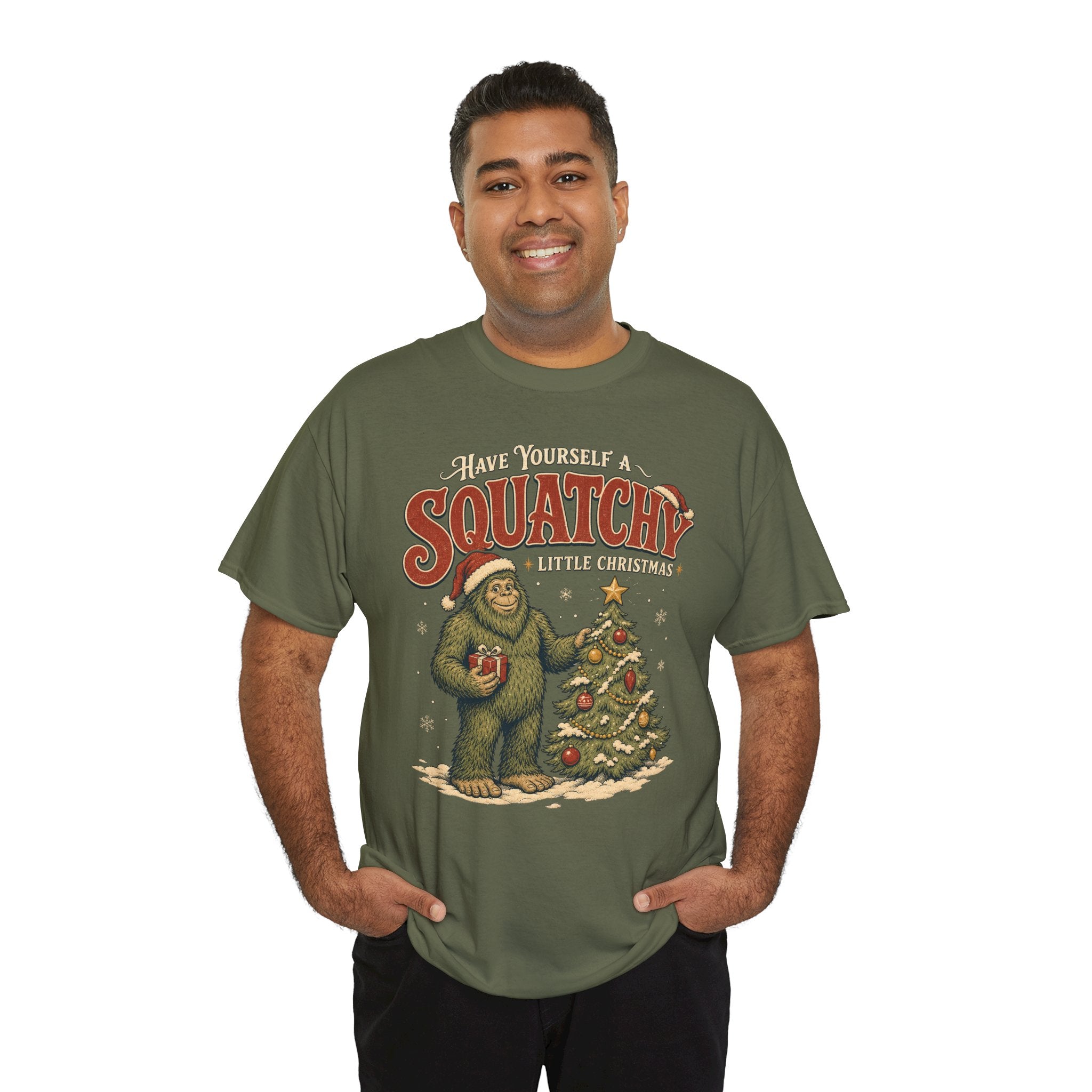 Squatchy Little Christmas T-Shirt – Funny Bigfoot Holiday Graphic Tee