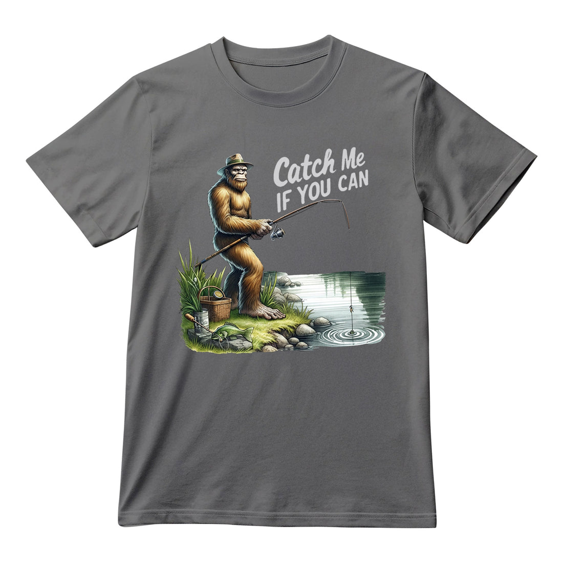 Sasquatch Bigfoot Catch Me If You Can T-Shirt, Funny Bigfoot Graphic Tee, Unisex Outdoor Shirt