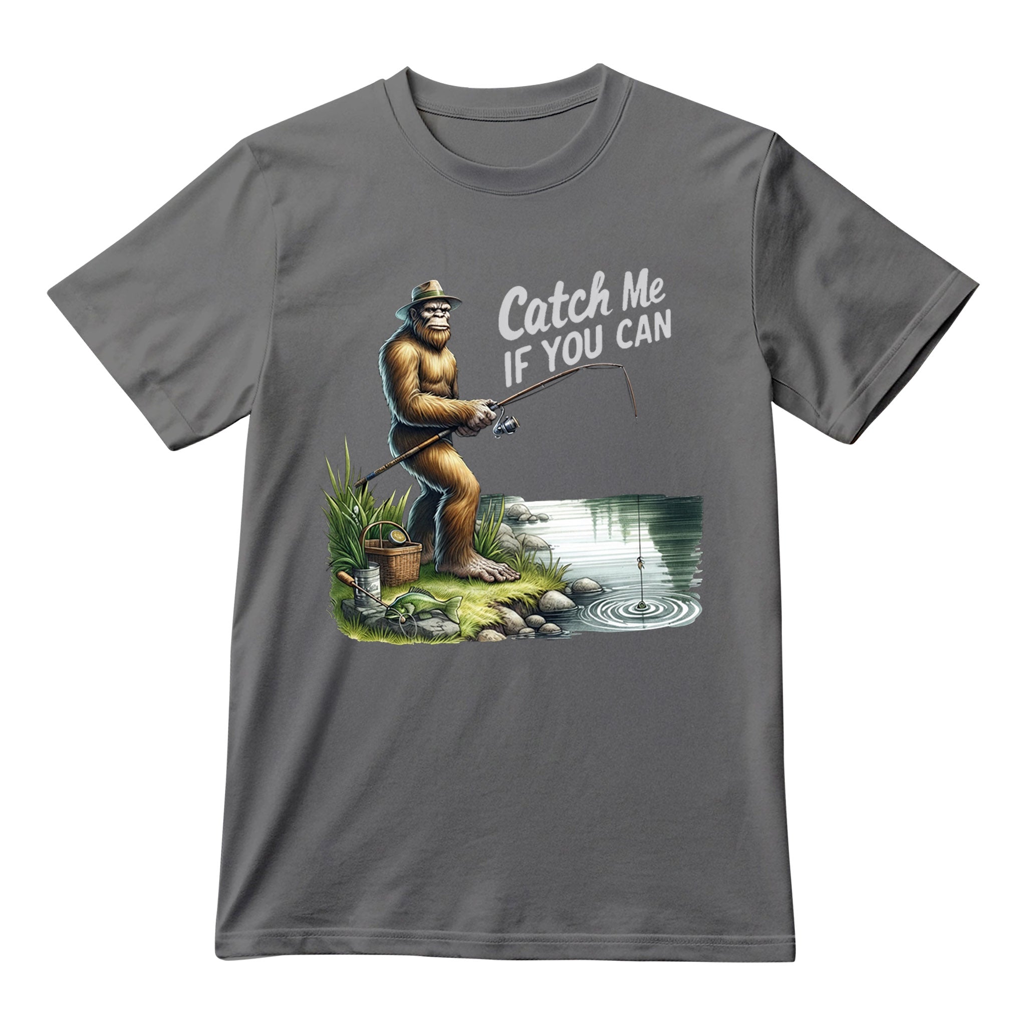 Sasquatch Bigfoot Catch Me If You Can T-Shirt, Funny Bigfoot Graphic Tee, Unisex Outdoor Shirt