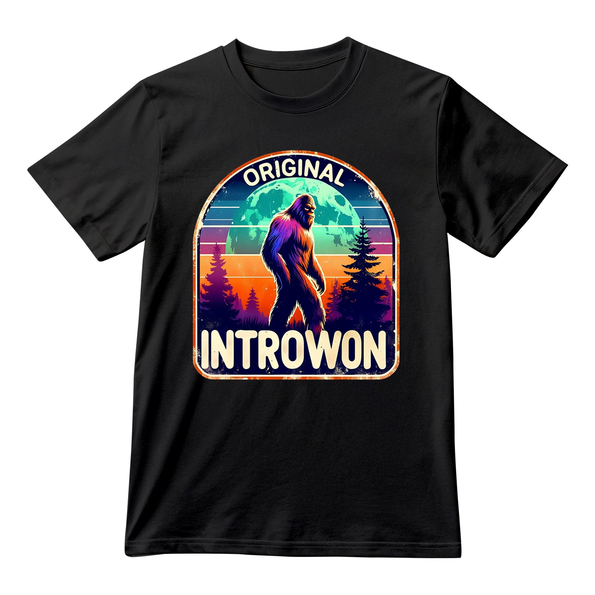 Retro Bigfoot Shirt Design, Sasquatch Clipart, Funny Introvert Antisocial Sublimation Design