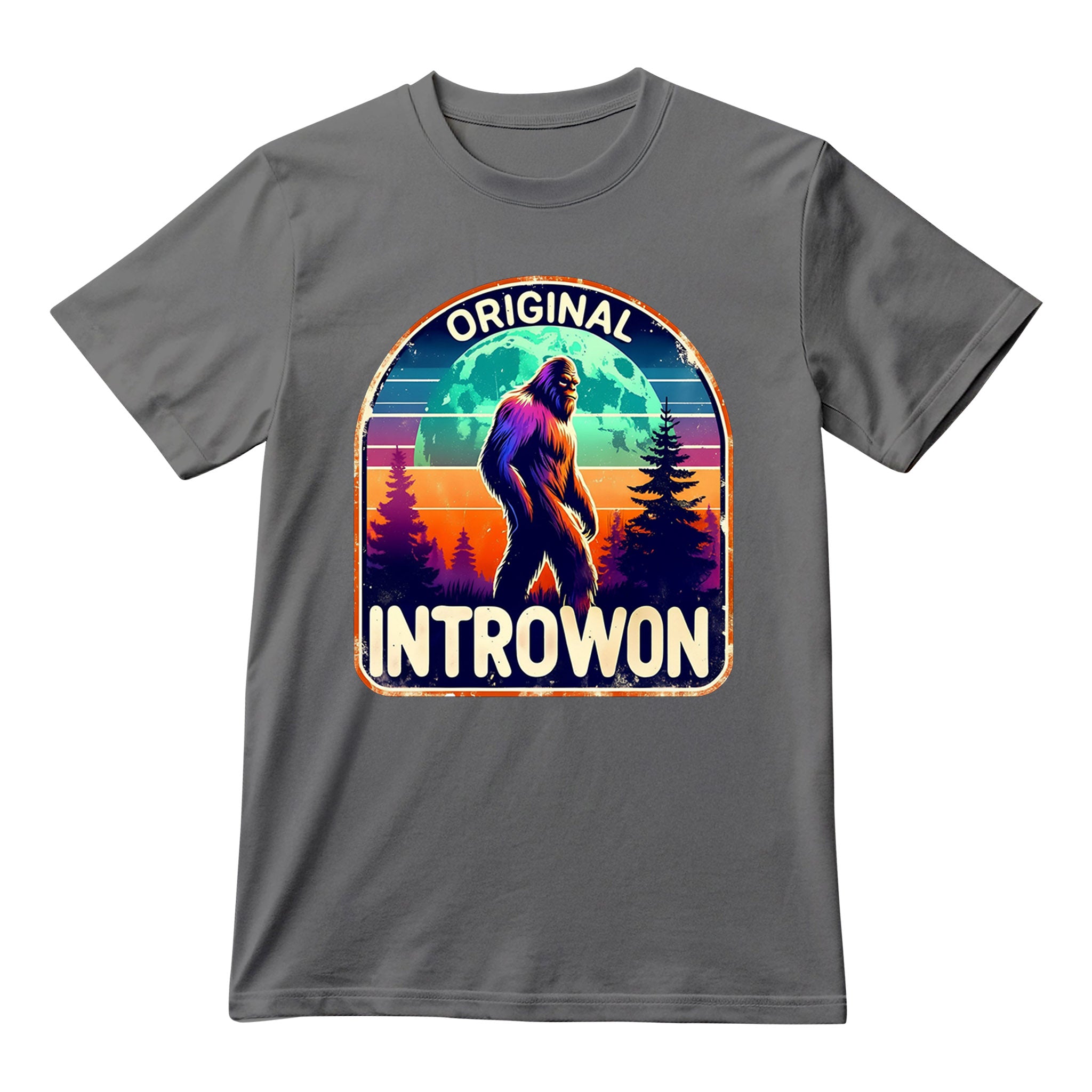 Retro Bigfoot Shirt Design, Sasquatch Clipart, Funny Introvert Antisocial Sublimation Design