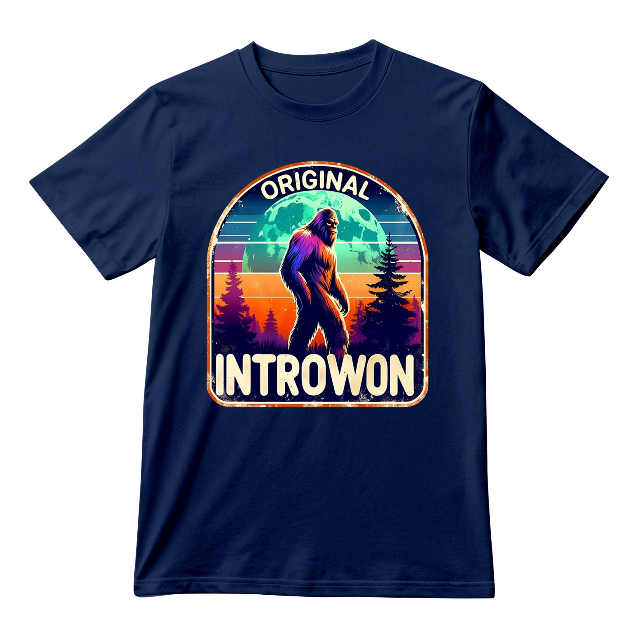 Retro Bigfoot Shirt Design, Sasquatch Clipart, Funny Introvert Antisocial Sublimation Design