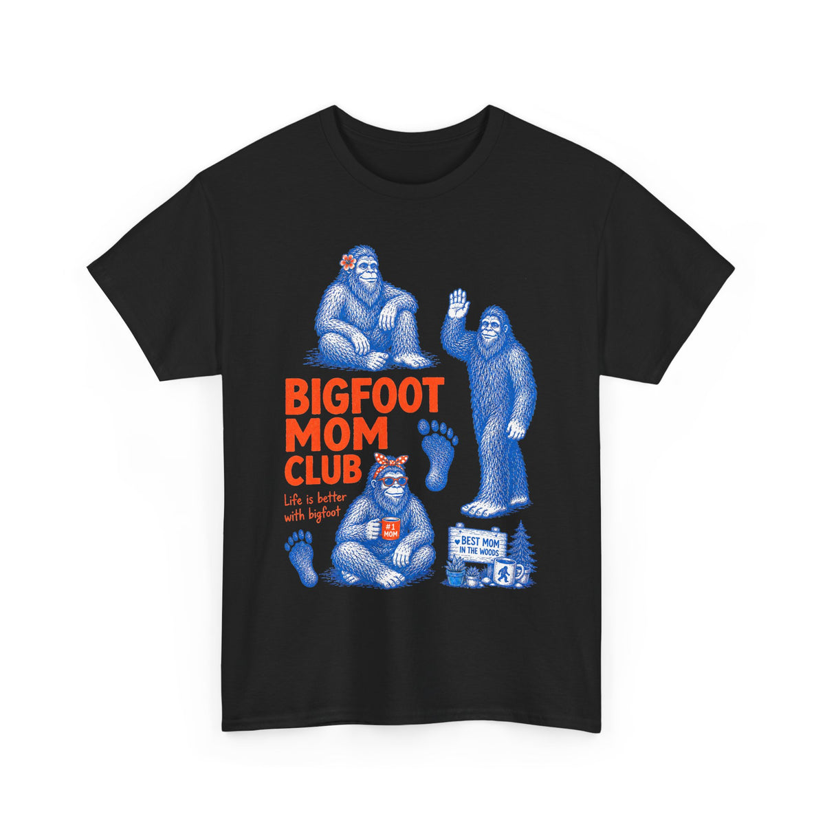 Bigfoot Mom Club T-Shirt – Funny Sasquatch Mom Vintage Graphic Tee