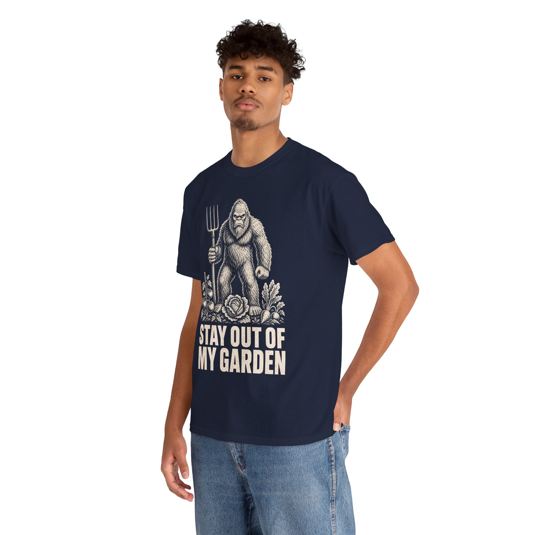 Funny Bigfoot Gardener T-Shirt – Stay Out Of My Garden Graphic Tee