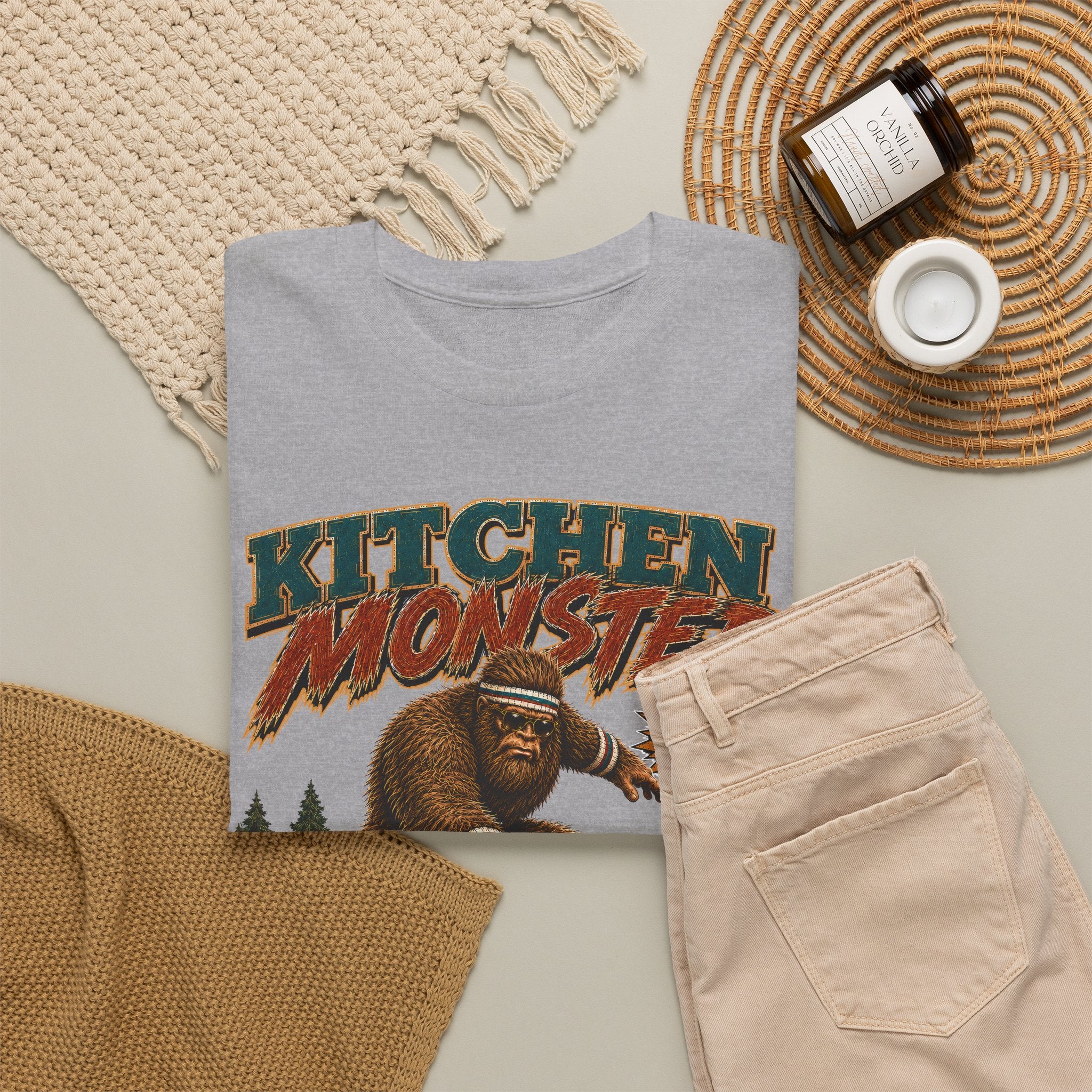 Bigfoot Kitchen Monster Funny Pickleball T-Shirt