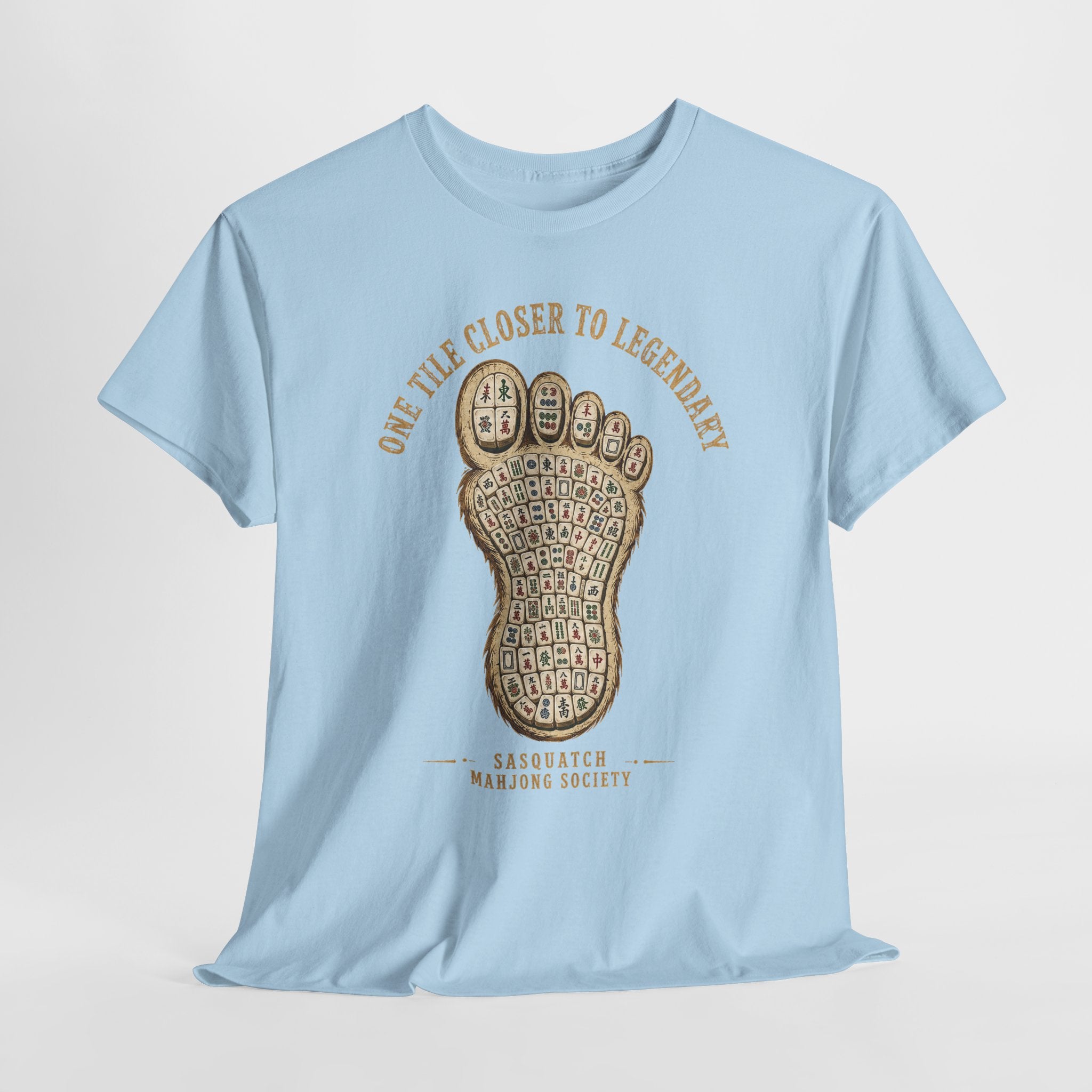 Squatch Footprint Tile - Vintage Bigfoot Mahjong T-Shirt