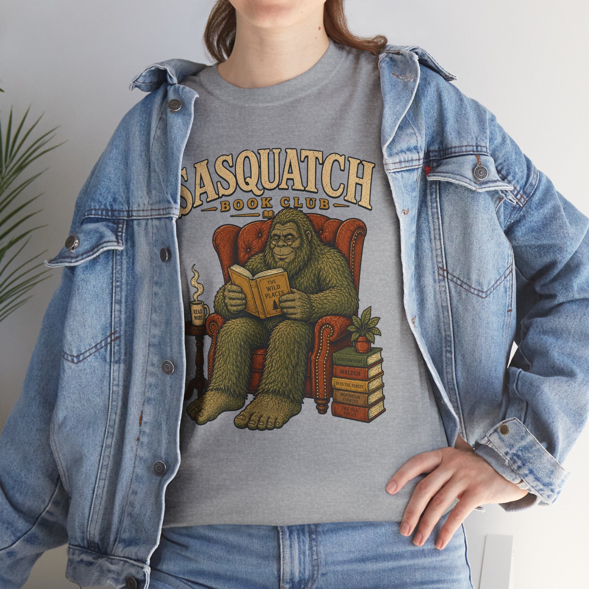 Sasquatch Book Club T-Shirt – Cozy Bigfoot Reading Graphic Tee