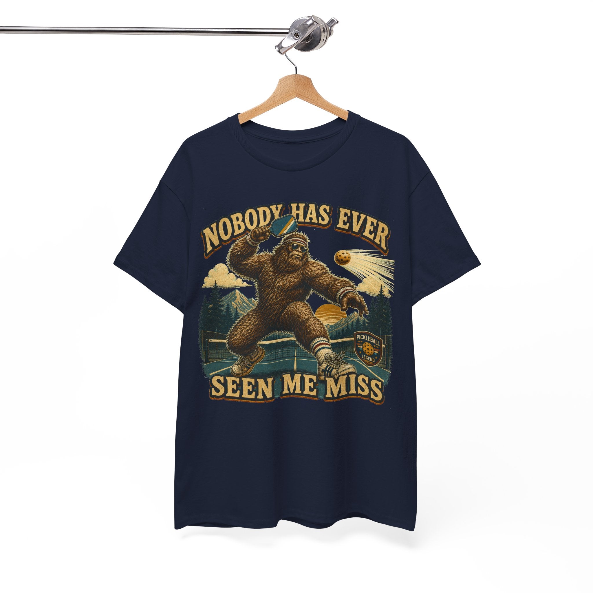 Nobody Has Ever Seen Me Miss Bigfoot Pickleball T-Shirt