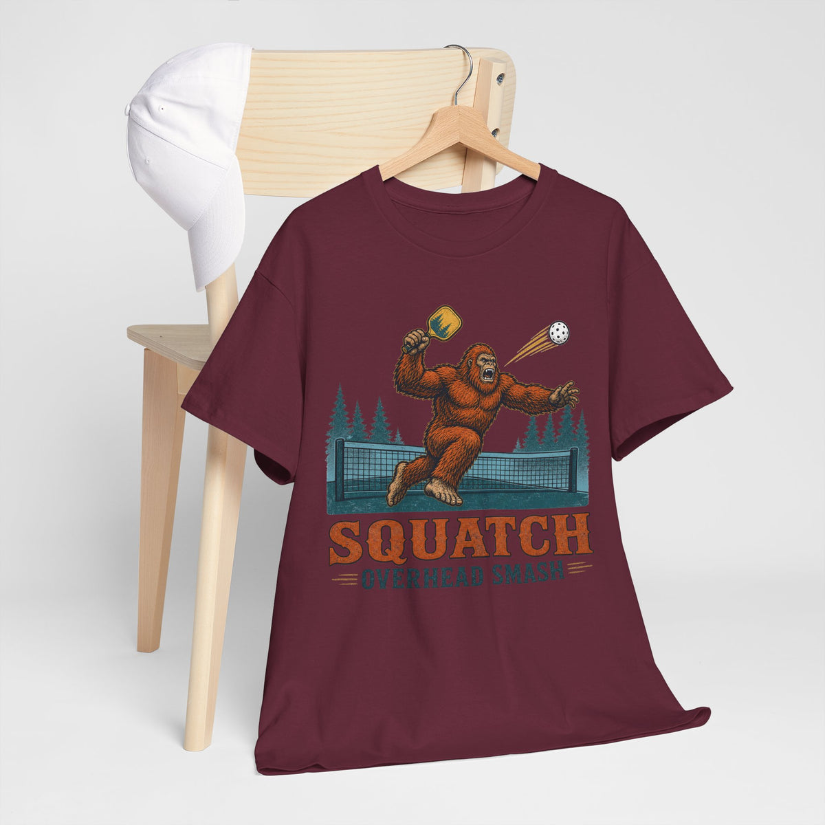 Squatch Overhead Smash Bigfoot Pickleball T-Shirt