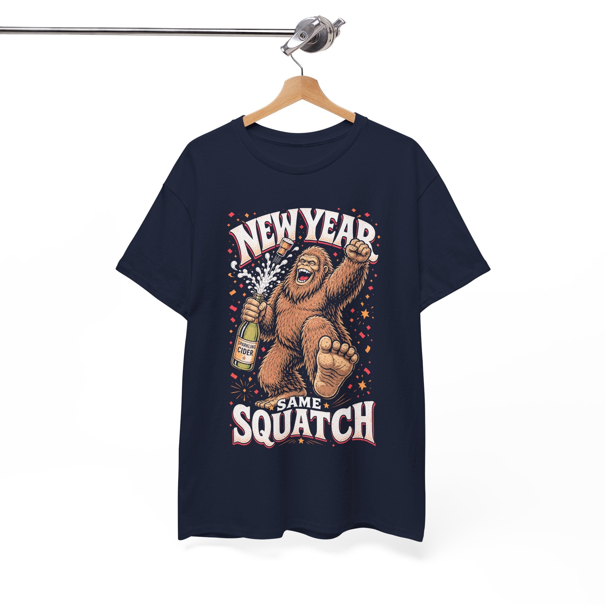New Year Same Squatch T-Shirt – Funny Bigfoot New Year's Graphic Tee