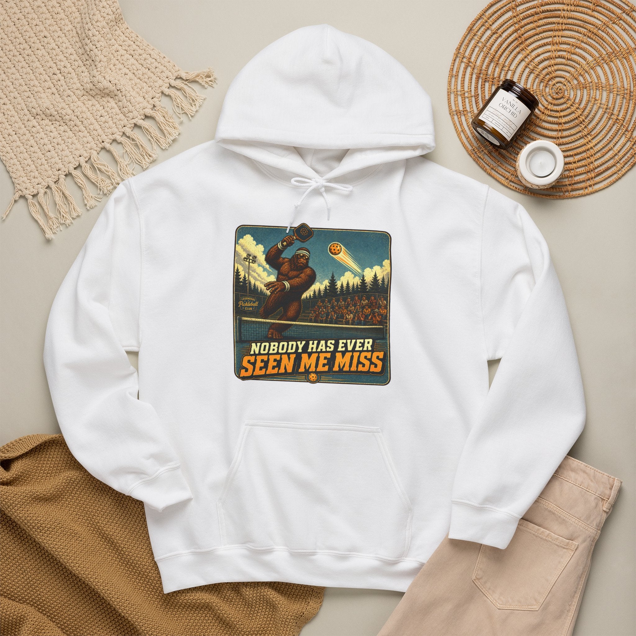 Nobody Has Ever Seen Me Miss Bigfoot Pickleball Hoodie