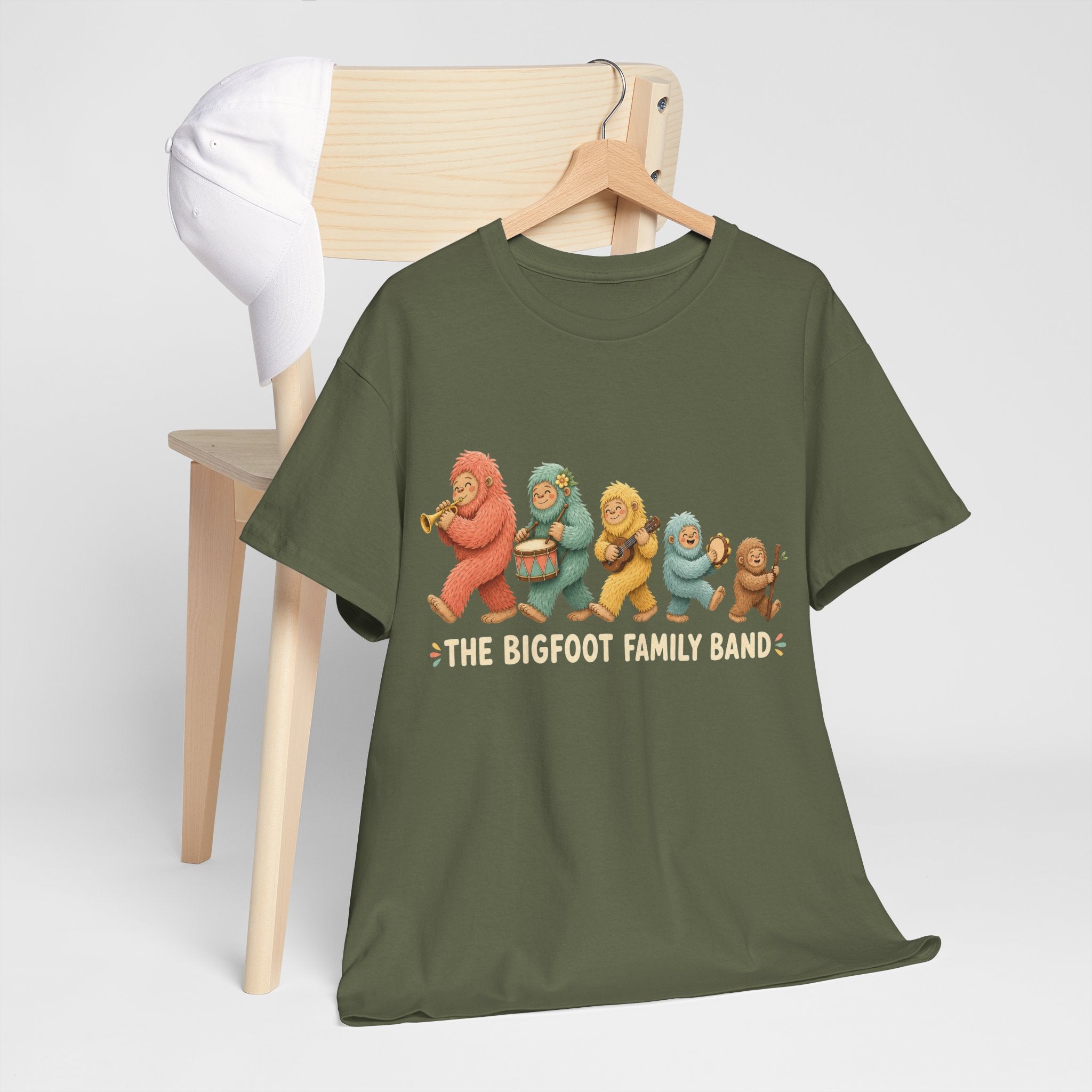 The Bigfoot Family Band T-Shirt – Whimsical Folk-Art Graphic Tee