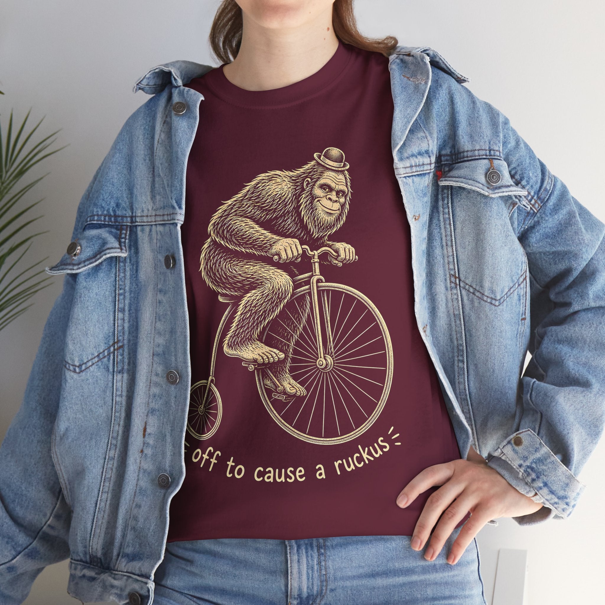 Bigfoot On A Bicycle T-Shirt – Whimsical Vintage Ruckus Graphic Tee