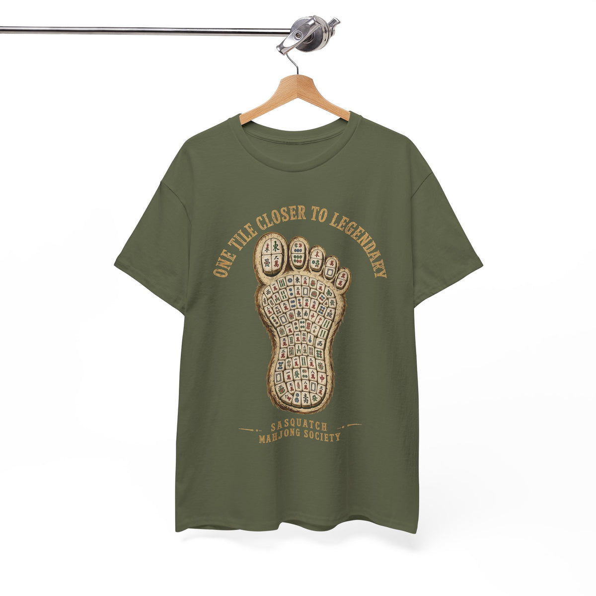 Squatch Footprint Tile - Vintage Bigfoot Mahjong T-Shirt