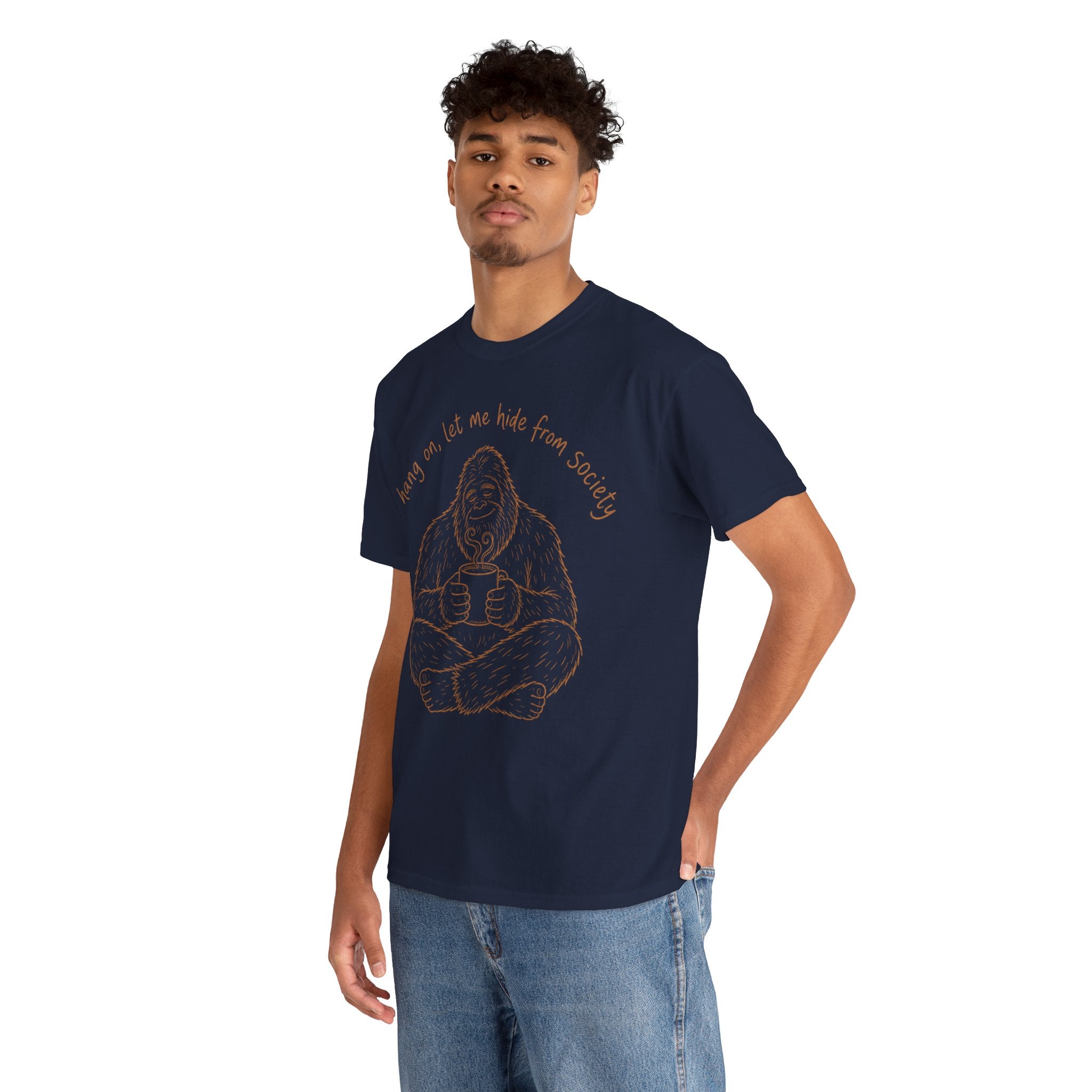 Bigfoot Coffee T-Shirt – Funny Hide From Society Hand-Drawn Graphic Tee