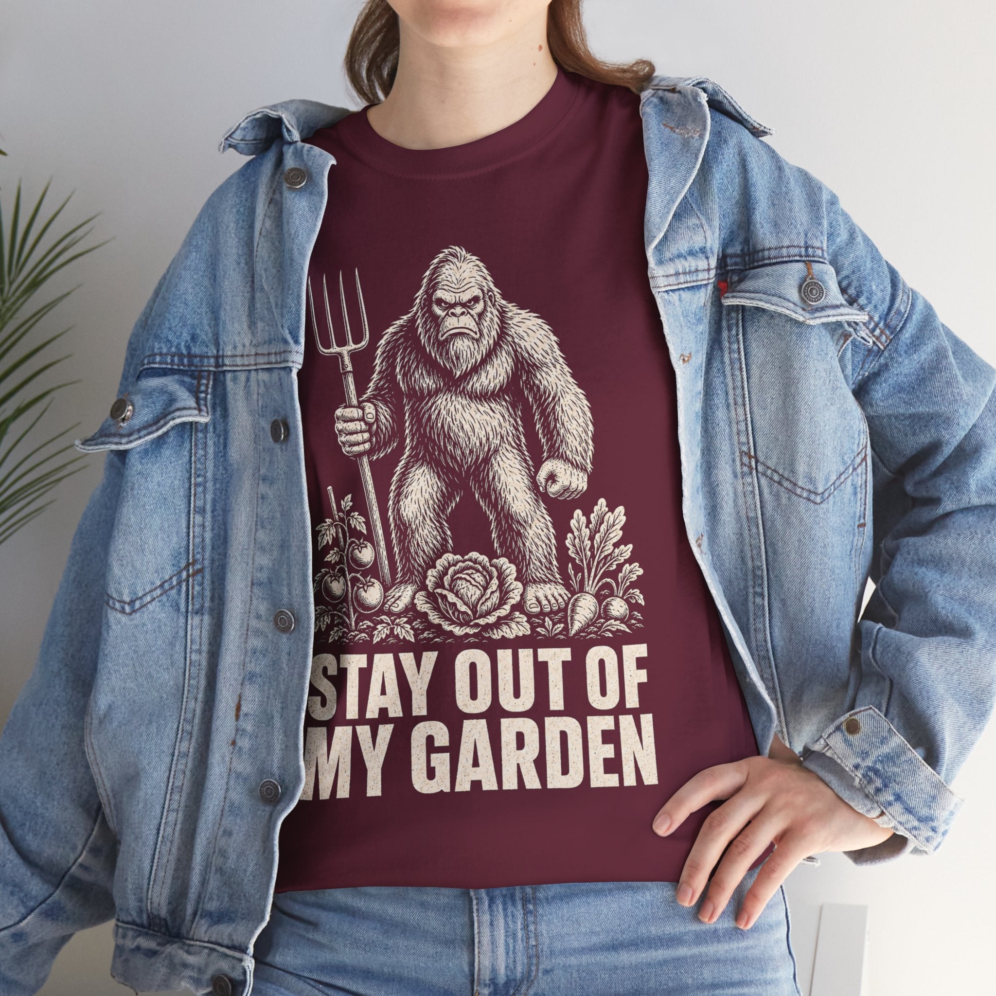 Funny Bigfoot Gardener T-Shirt – Stay Out Of My Garden Graphic Tee