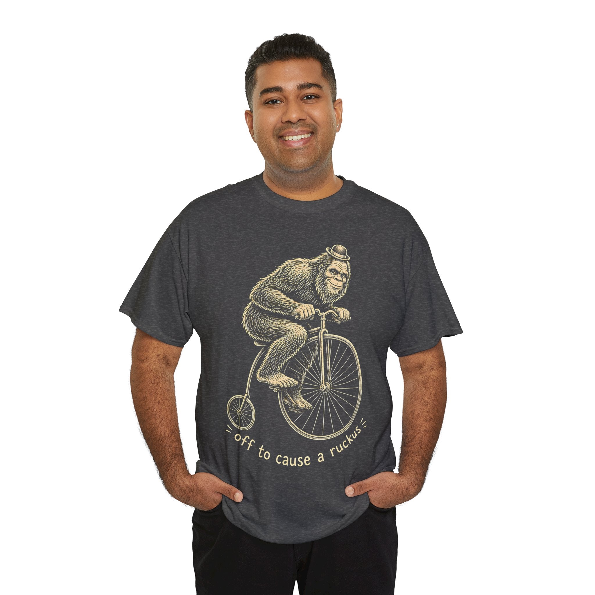Bigfoot On A Bicycle T-Shirt – Whimsical Vintage Ruckus Graphic Tee