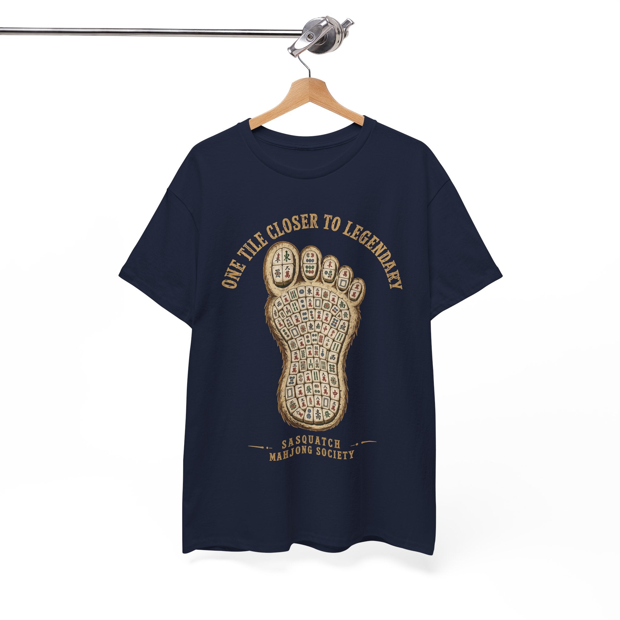 Squatch Footprint Tile - Vintage Bigfoot Mahjong T-Shirt