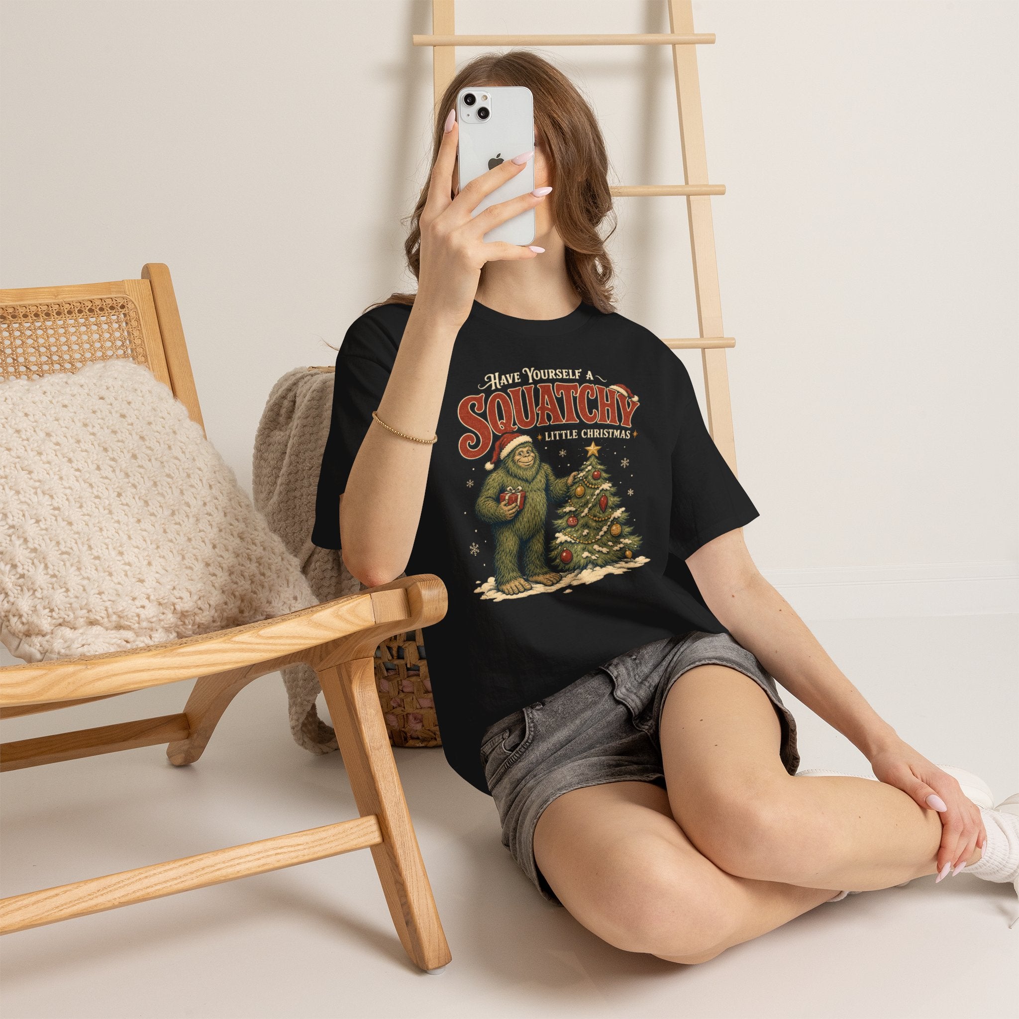 Squatchy Little Christmas T-Shirt – Funny Bigfoot Holiday Graphic Tee