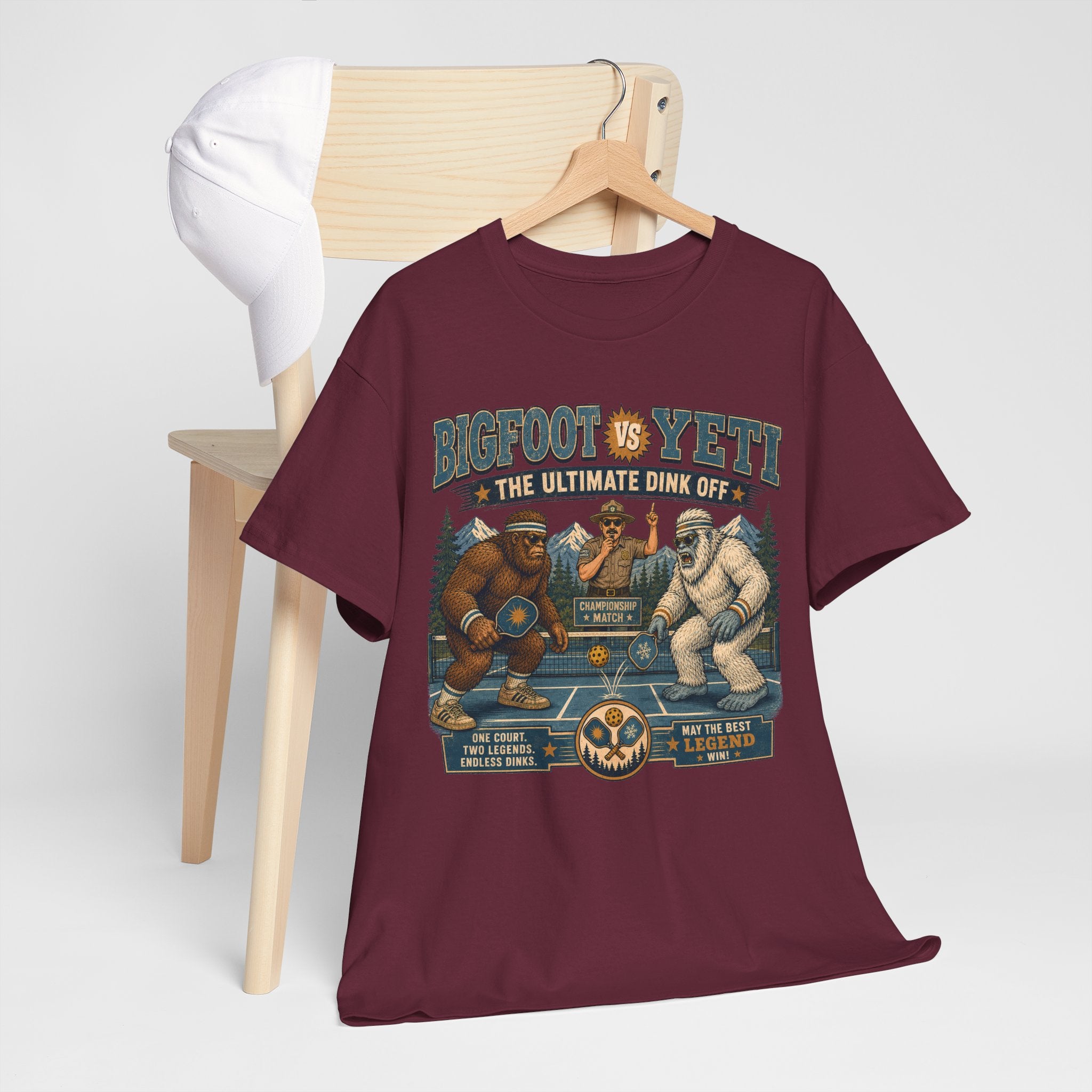 Bigfoot vs Yeti Pickleball Championship T-Shirt