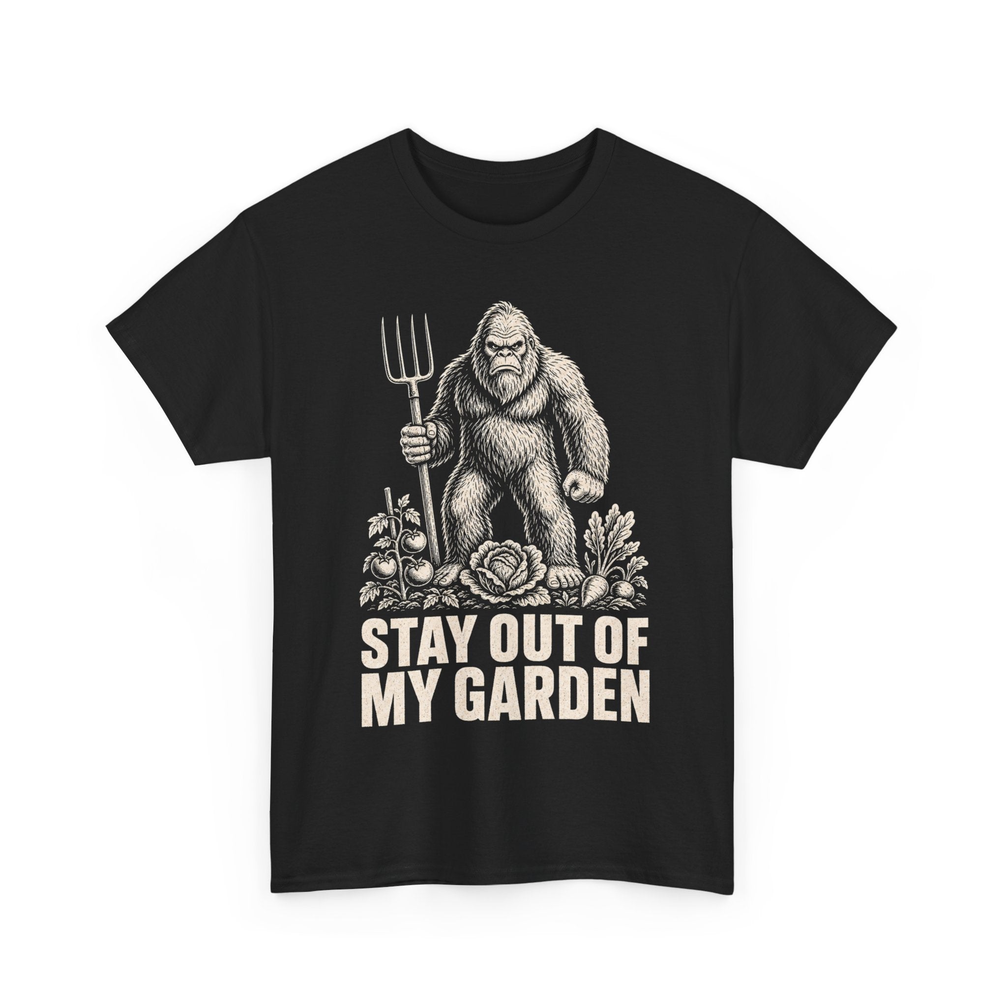 Funny Bigfoot Gardener T-Shirt – Stay Out Of My Garden Graphic Tee