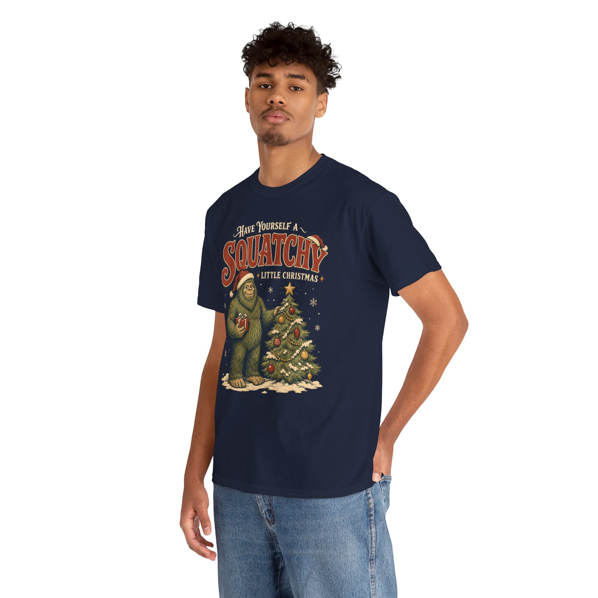 Squatchy Little Christmas T-Shirt – Funny Bigfoot Holiday Graphic Tee