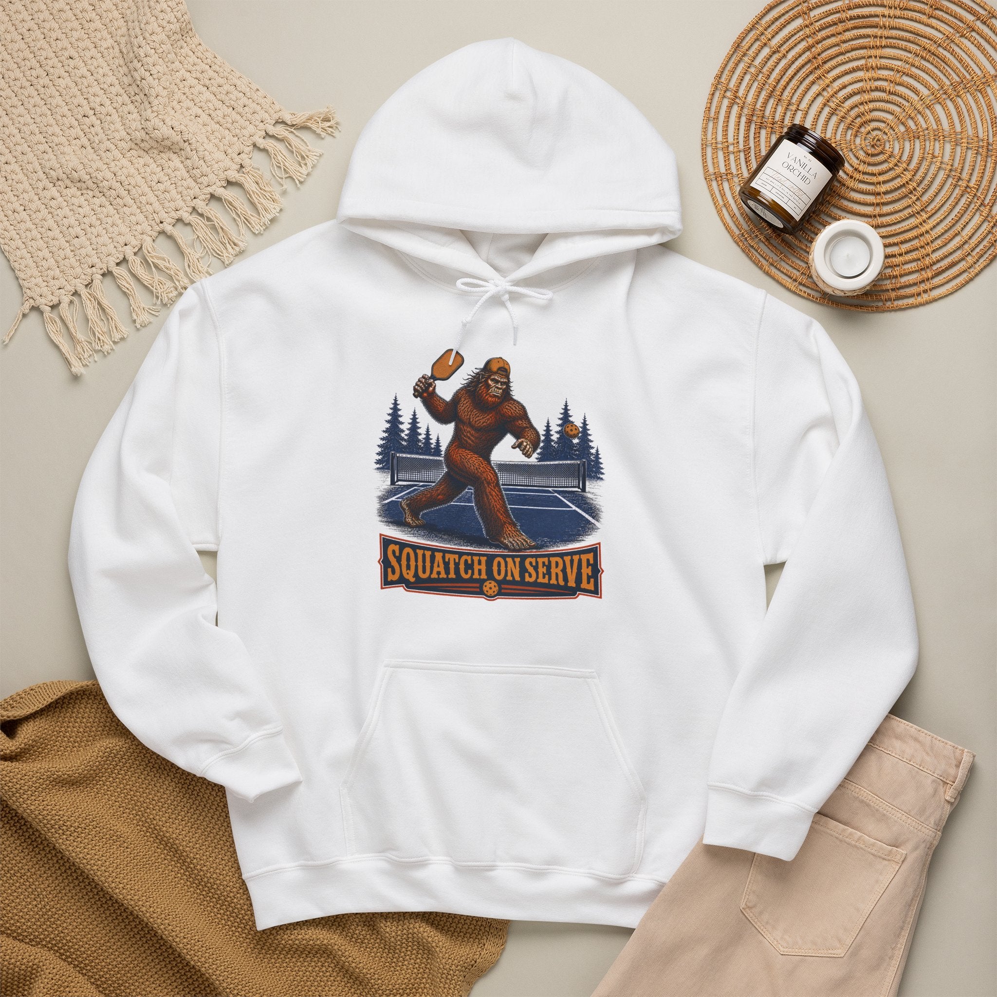 Squatch On Serve Bigfoot Pickleball Hoodie