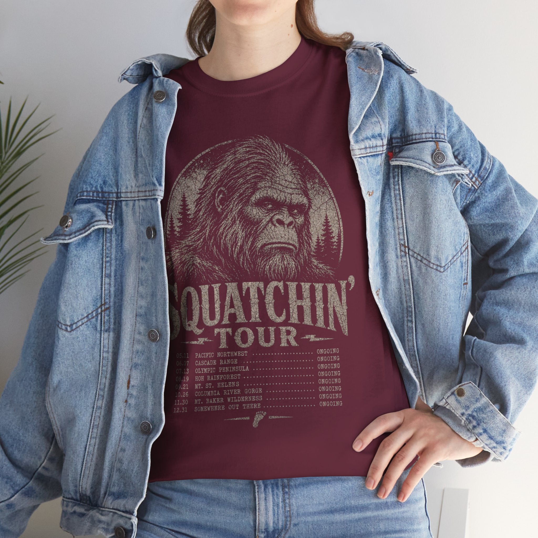 Squatchin' Tour T-Shirt – Vintage Band-Tee Style Bigfoot Graphic Tee