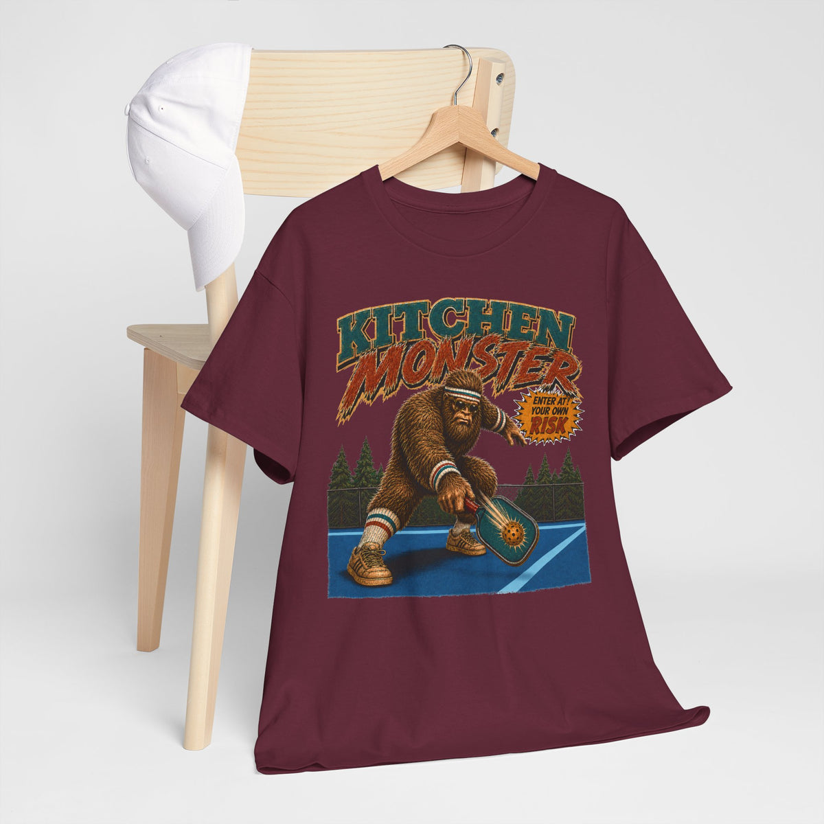 Bigfoot Kitchen Monster Funny Pickleball T-Shirt