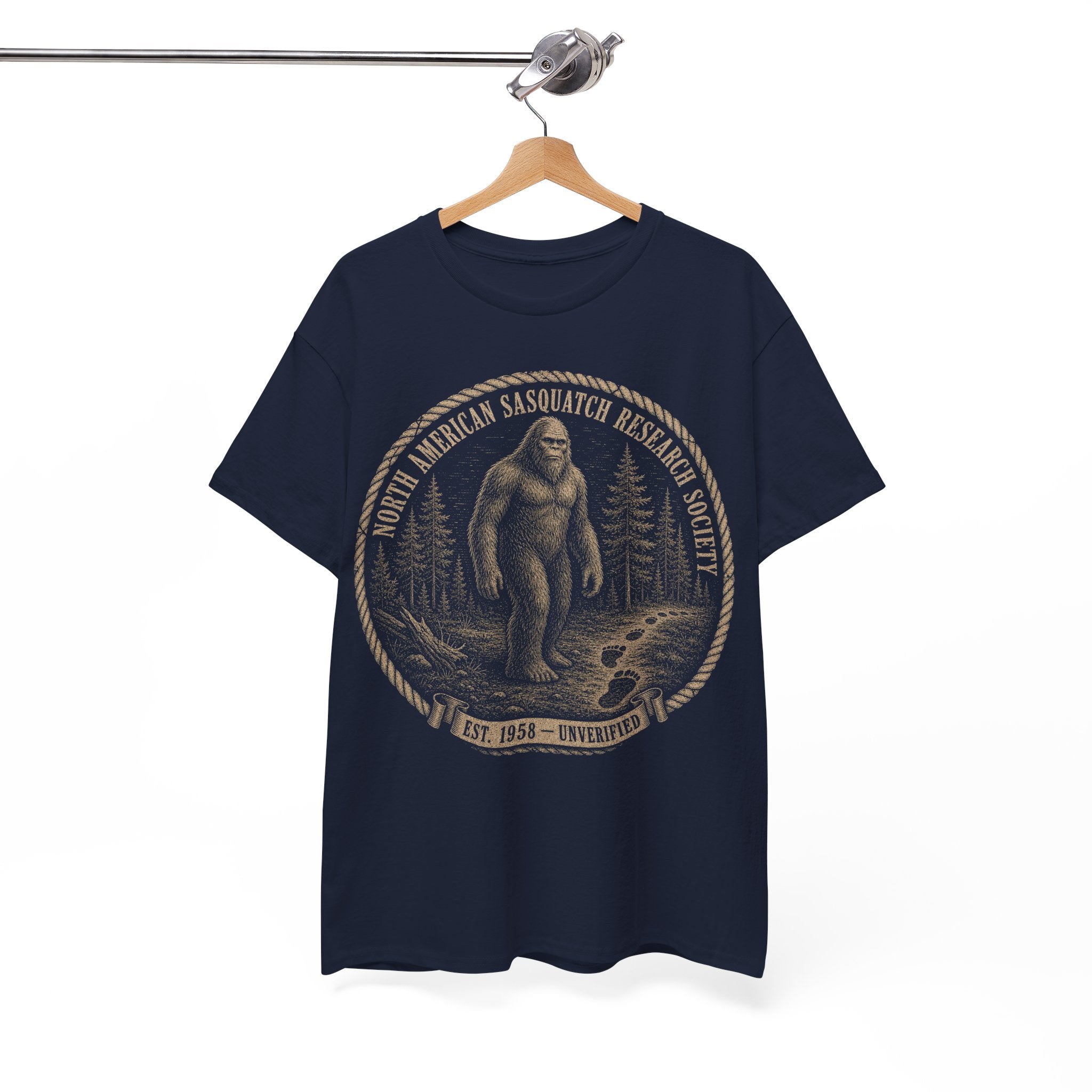 Sasquatch Research Society T-Shirt – Vintage Scientific Bigfoot Badge Tee