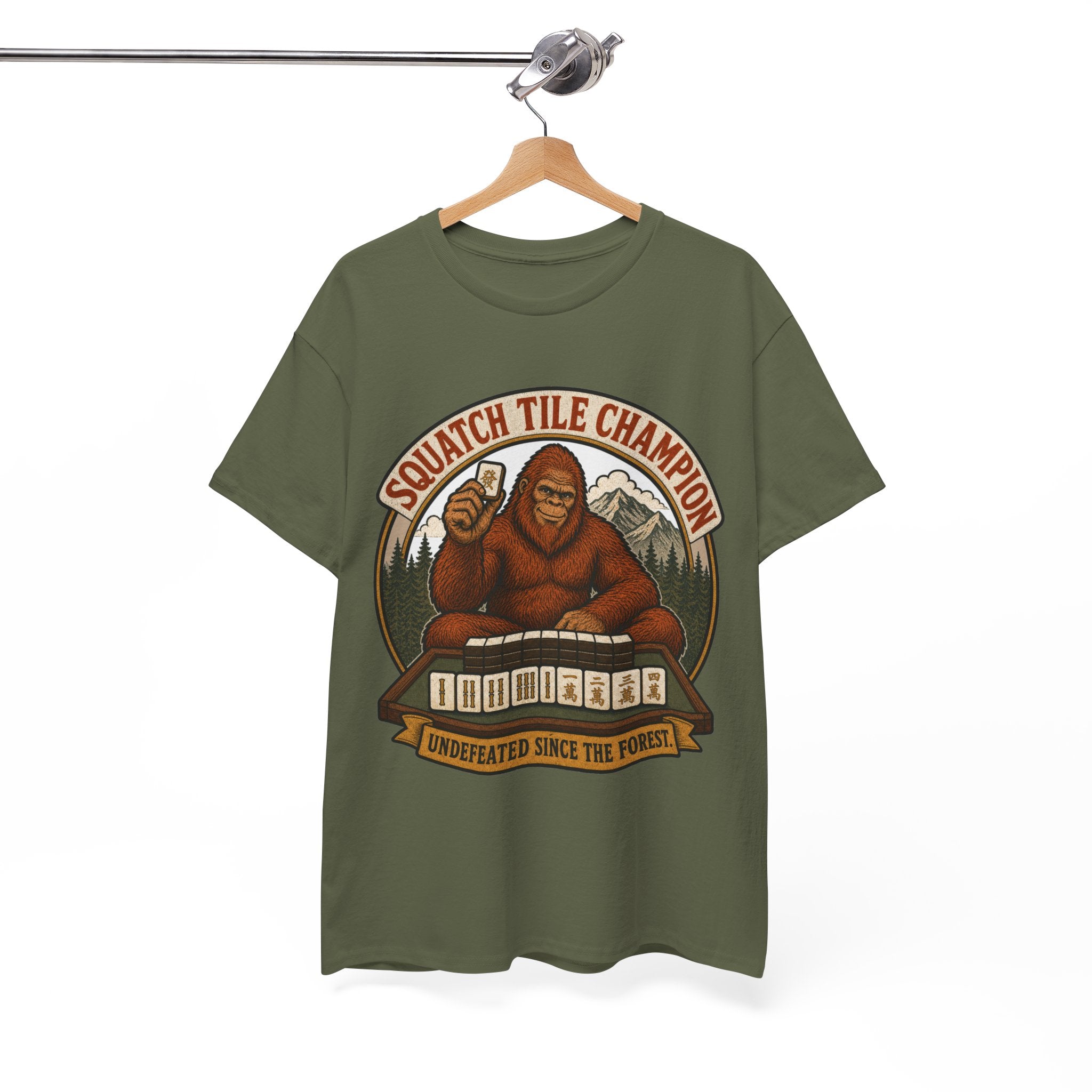 Squatch Tile Champion - Funny Bigfoot Mahjong T-Shirt