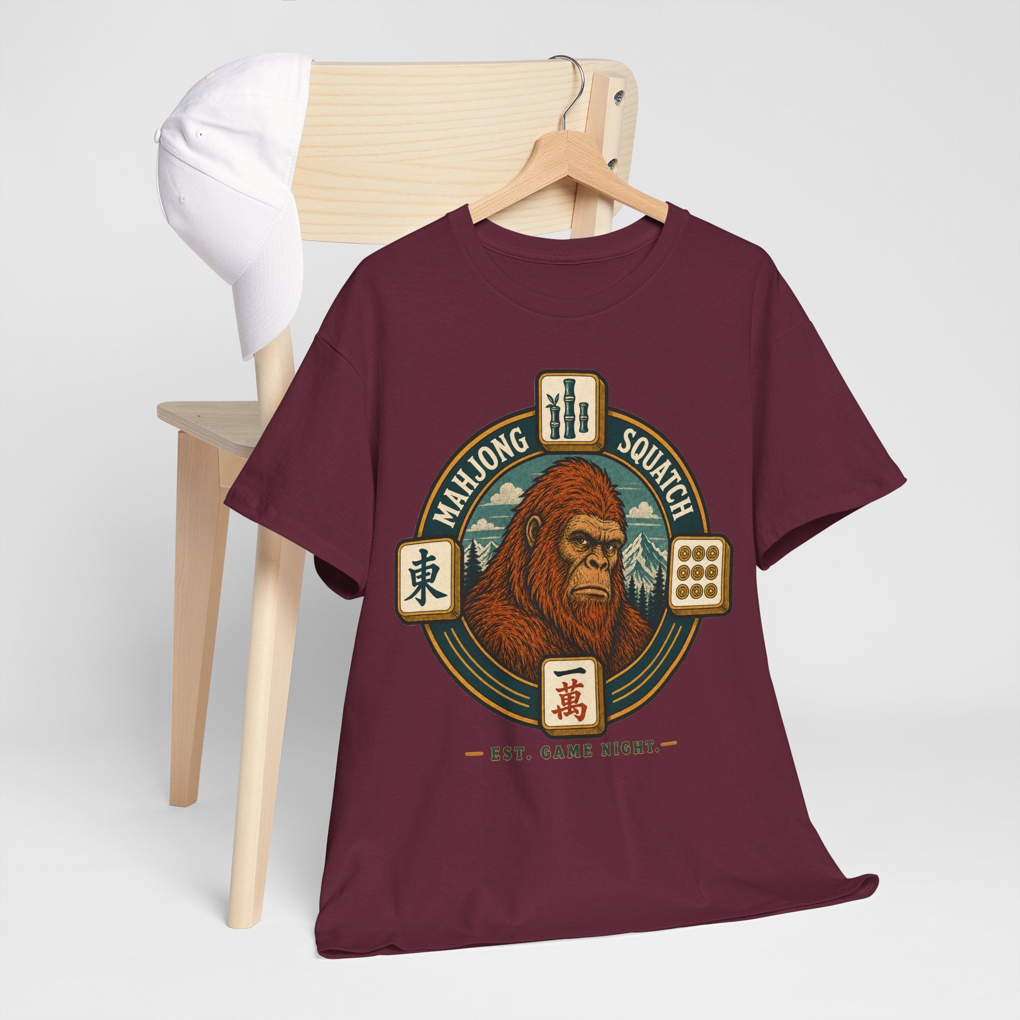 Bamboo, Dots & Squatch - Bigfoot Mahjong T-Shirt