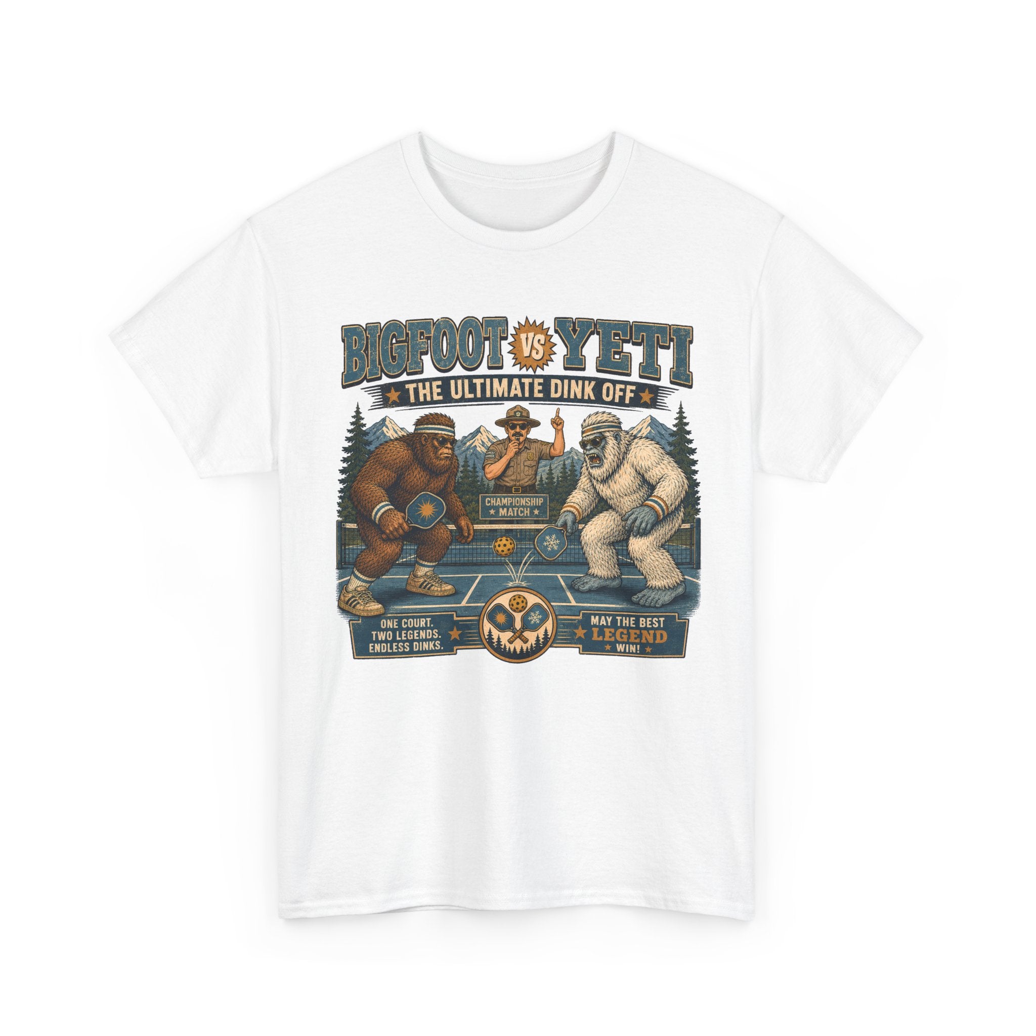 Bigfoot vs Yeti Pickleball Championship T-Shirt